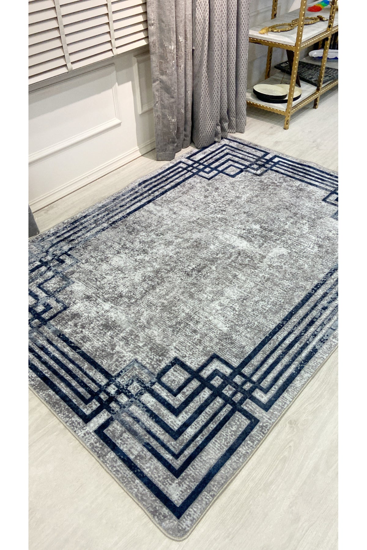 Beige - Brown Vintage Look Latex Non-Slip Base Rug