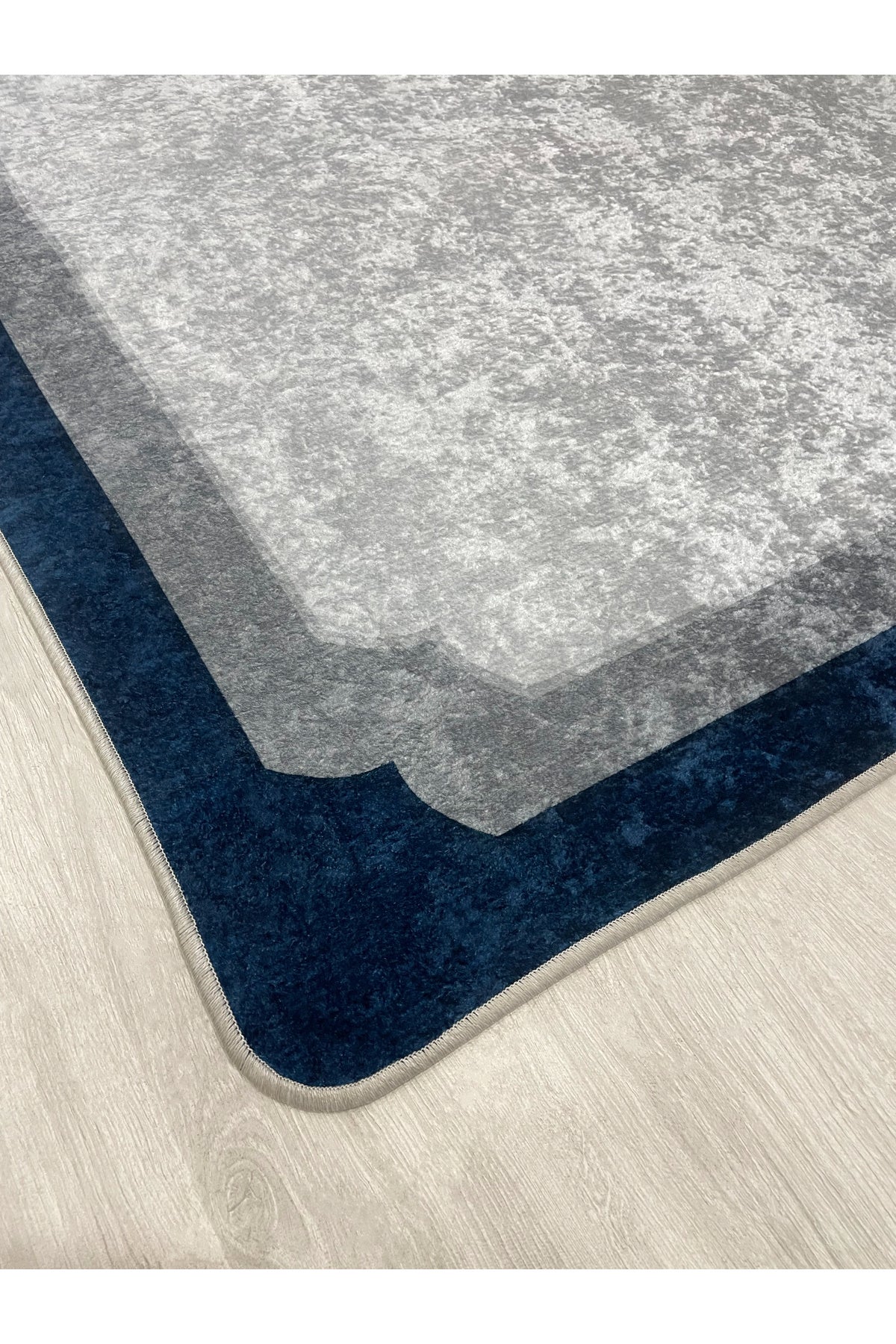 BEIGE-BLACK Framed Border Modern Pattern Latex Base Rug