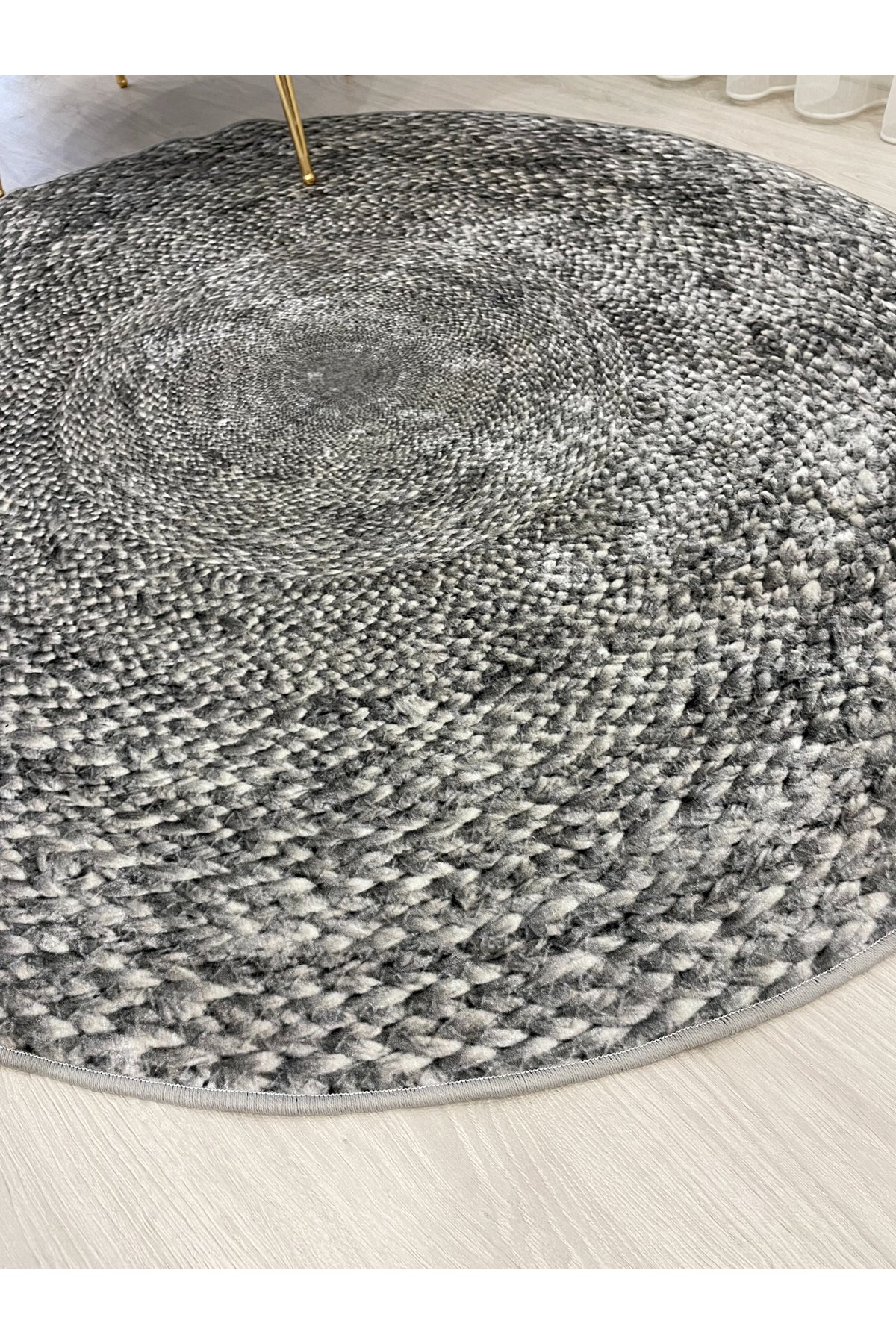 Jute Sisal Look 3D Colorful Latex Leather Base Rug