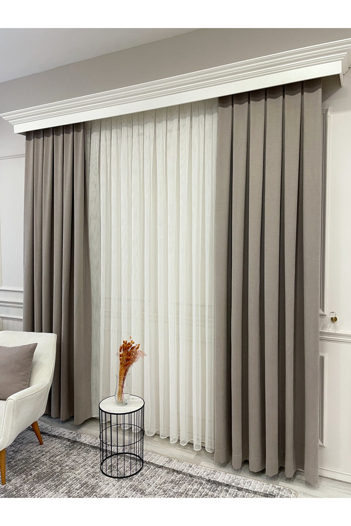 CAMEL Color 1/3 DENSE PLEAT Honeycomb Weave Soft Panama Blackout Curtain