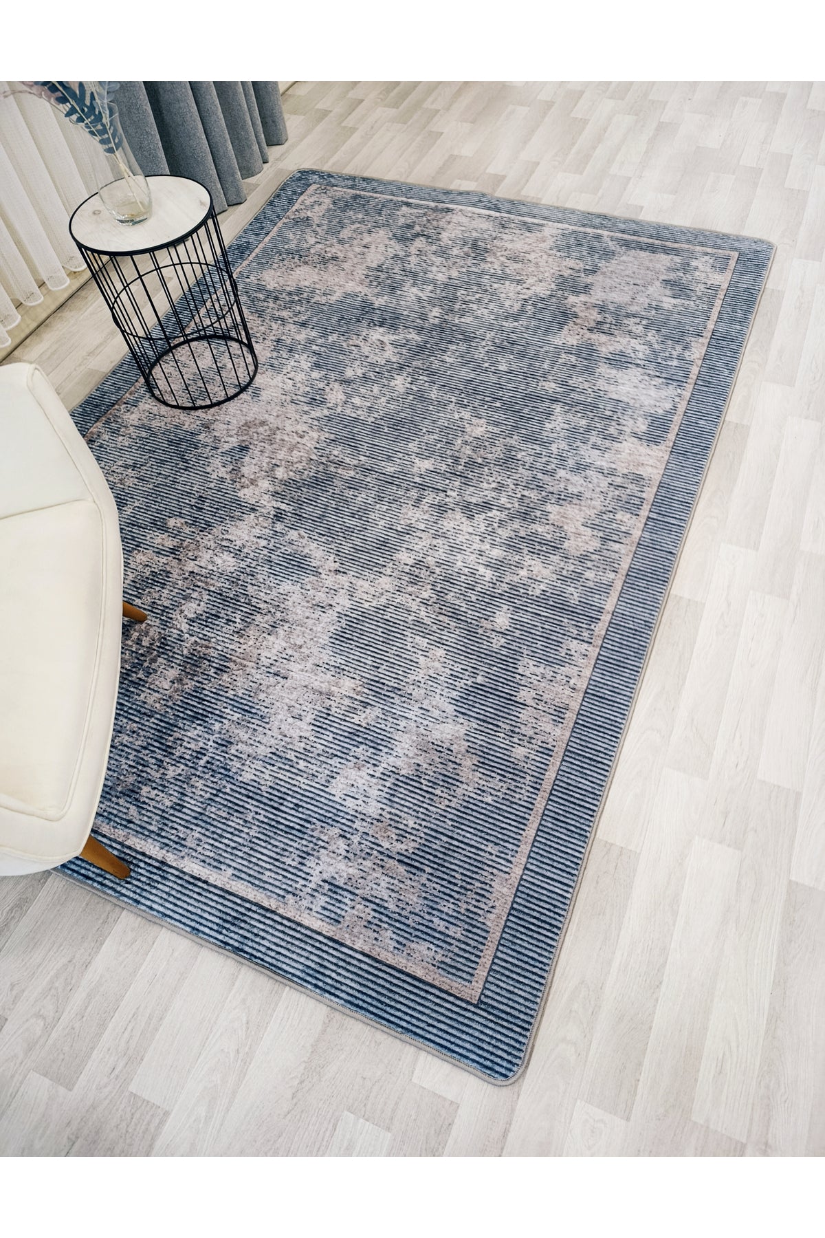 Mink Brown Geometric Pattern Non-Slip Base Runner Rug