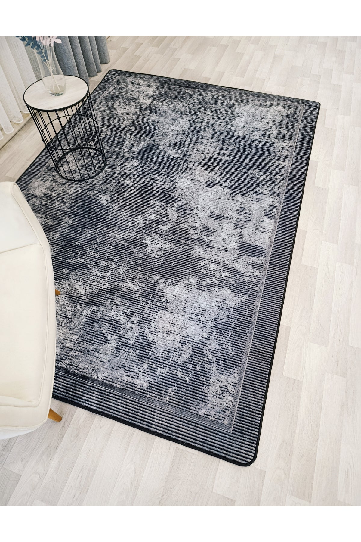 Mink Brown Geometric Pattern Non-Slip Base Runner Rug