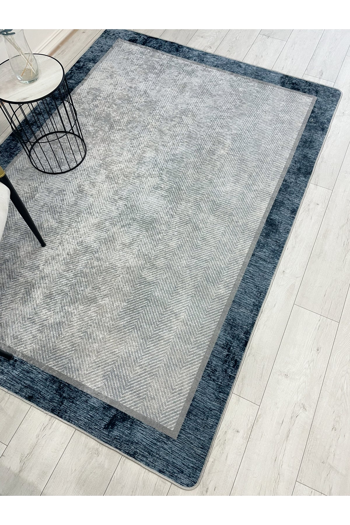 GRAY Jute Sisal-Look Bordered Non-Slip Base Runner Kitchen Rug