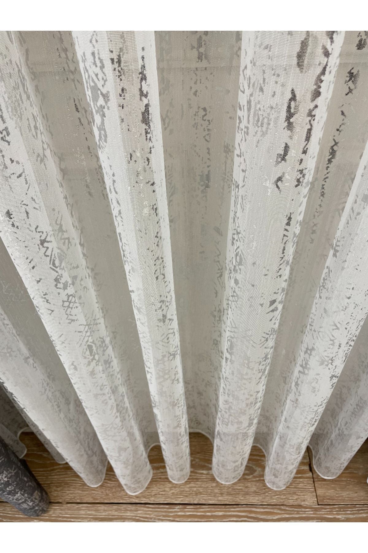 Modern Gold Foil 1/2.5 Pleat - Gold Foiled Sheer Curtain