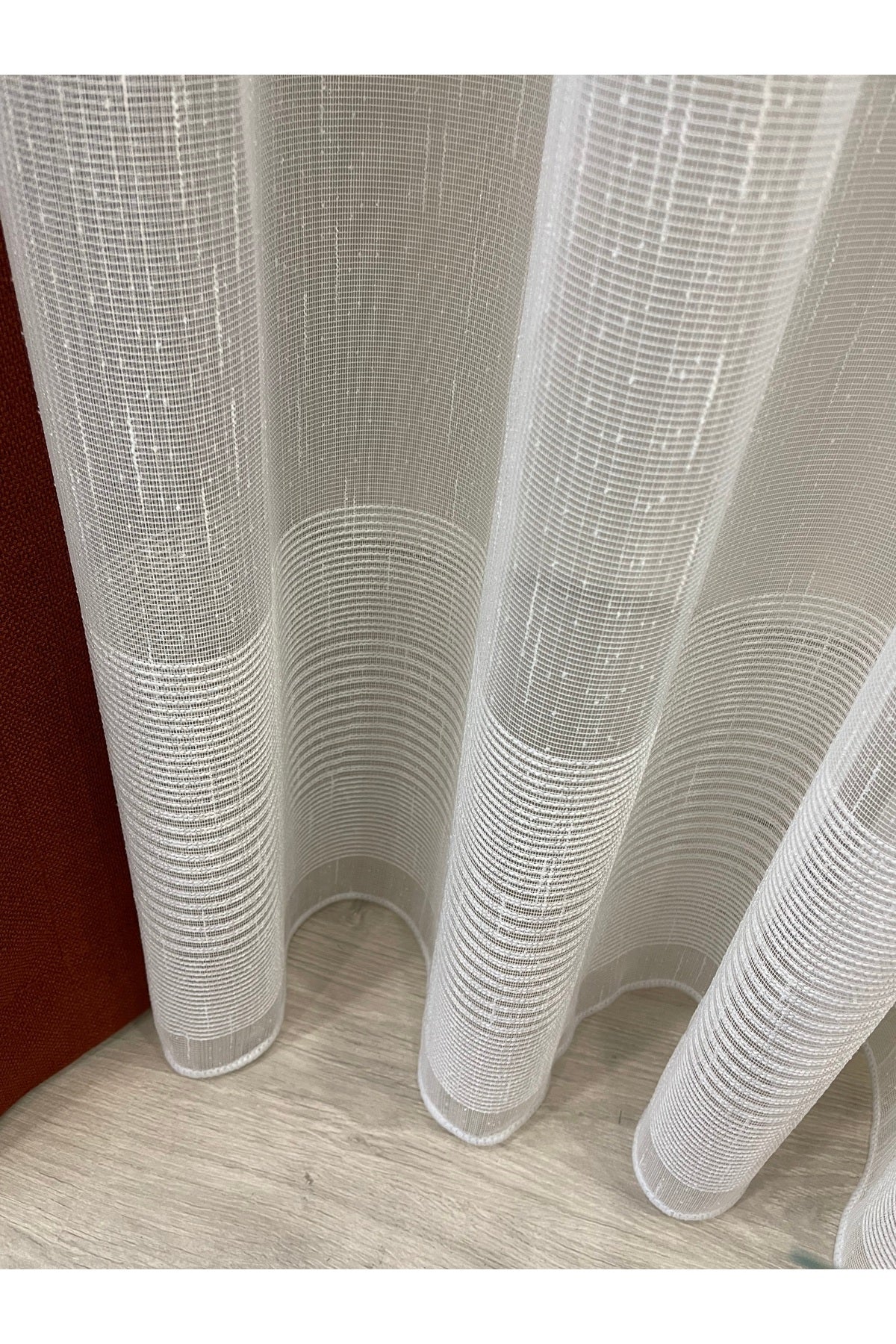Modern Shantung 3-Row Banded 1/2.5 Pleat - Ecru Sheer Curtain