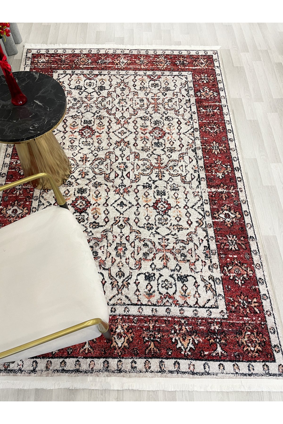 Kilim Motif FRINGED Classic Non-Slip Base Rug