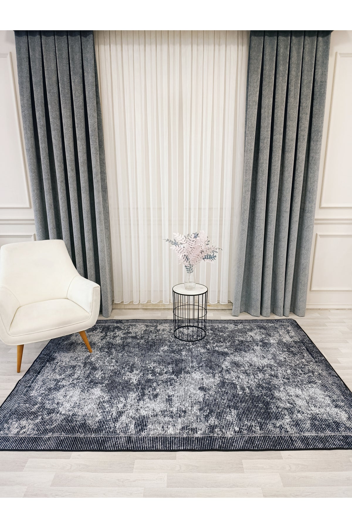 Mink Brown Geometric Pattern Non-Slip Base Runner Rug