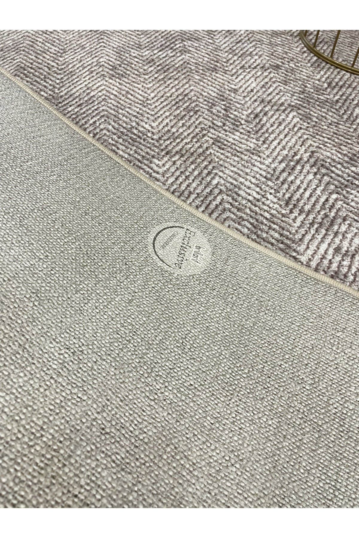 GRAY-BLACK Jute Sisal Look Non-Slip Base Runner Rug