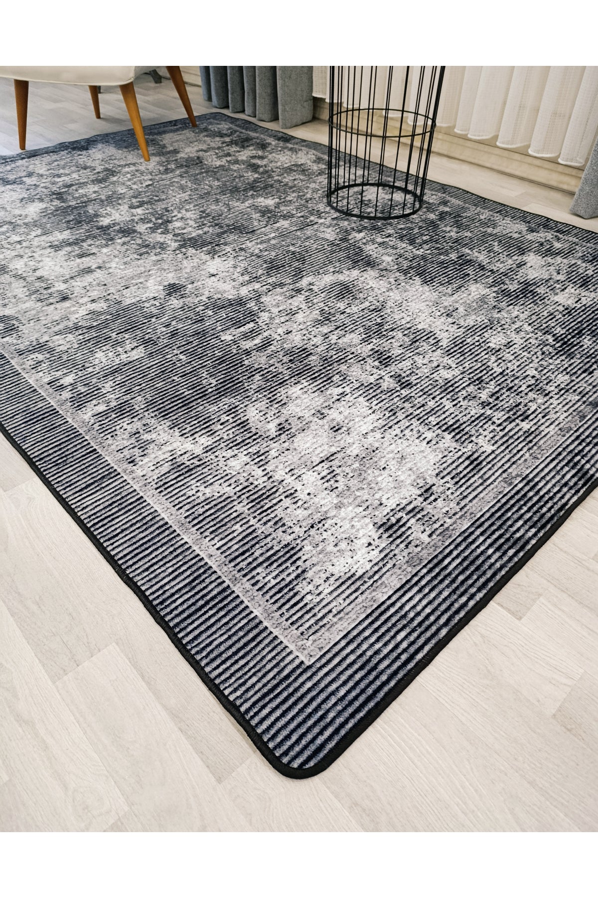 Mink Brown Geometric Pattern Non-Slip Base Runner Rug