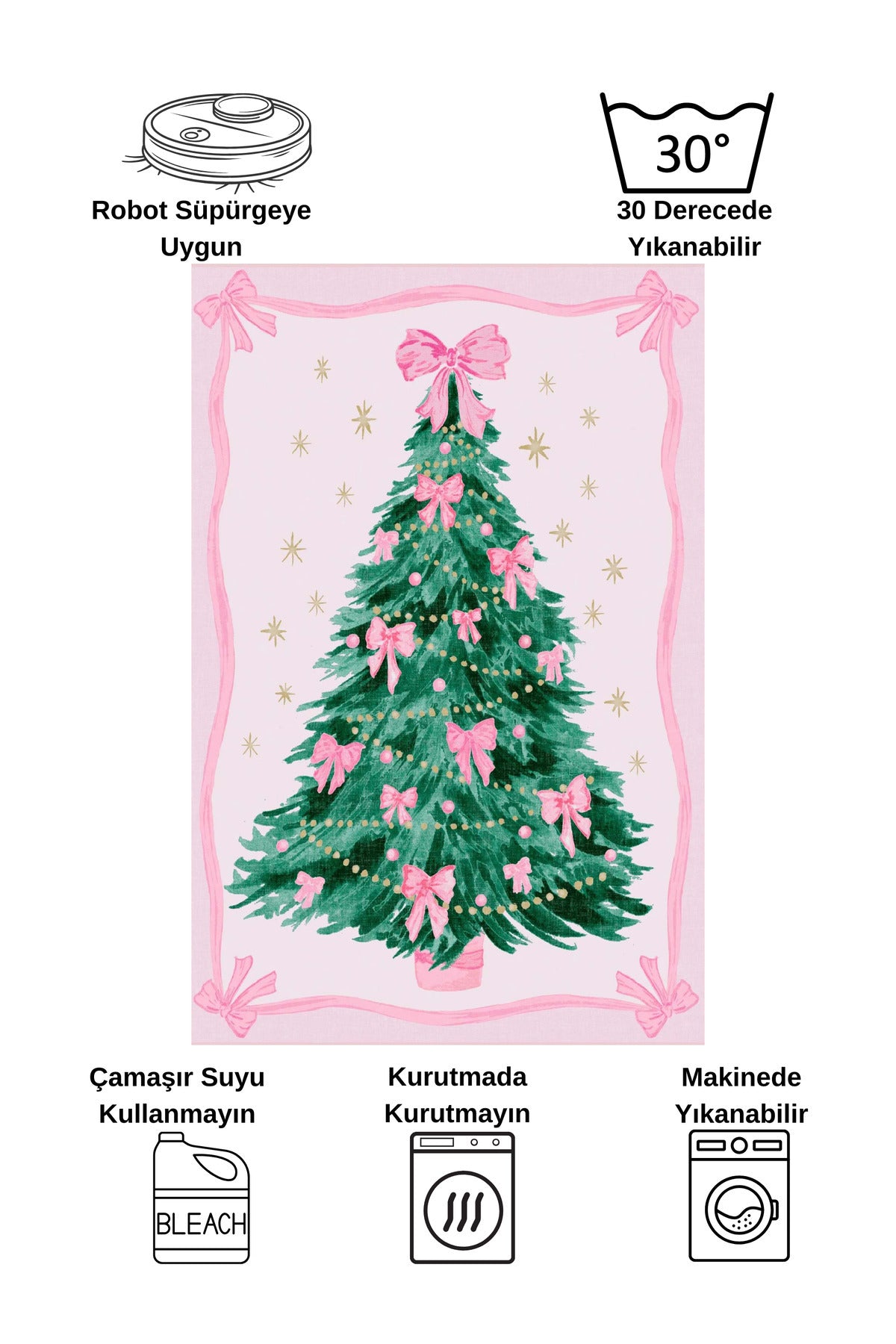 Pink - New Year Concept Christmas Rug