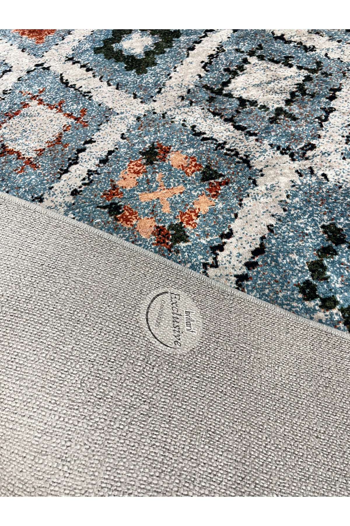 Kilim Motif Bohemian Non-Slip Base Runner Rug