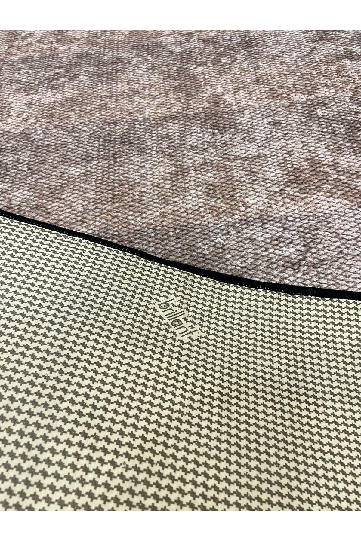 Jute-Look Washable Non-Slip Base Living Room Rug Kitchen Rug Hallway Rug - Brown - Beige