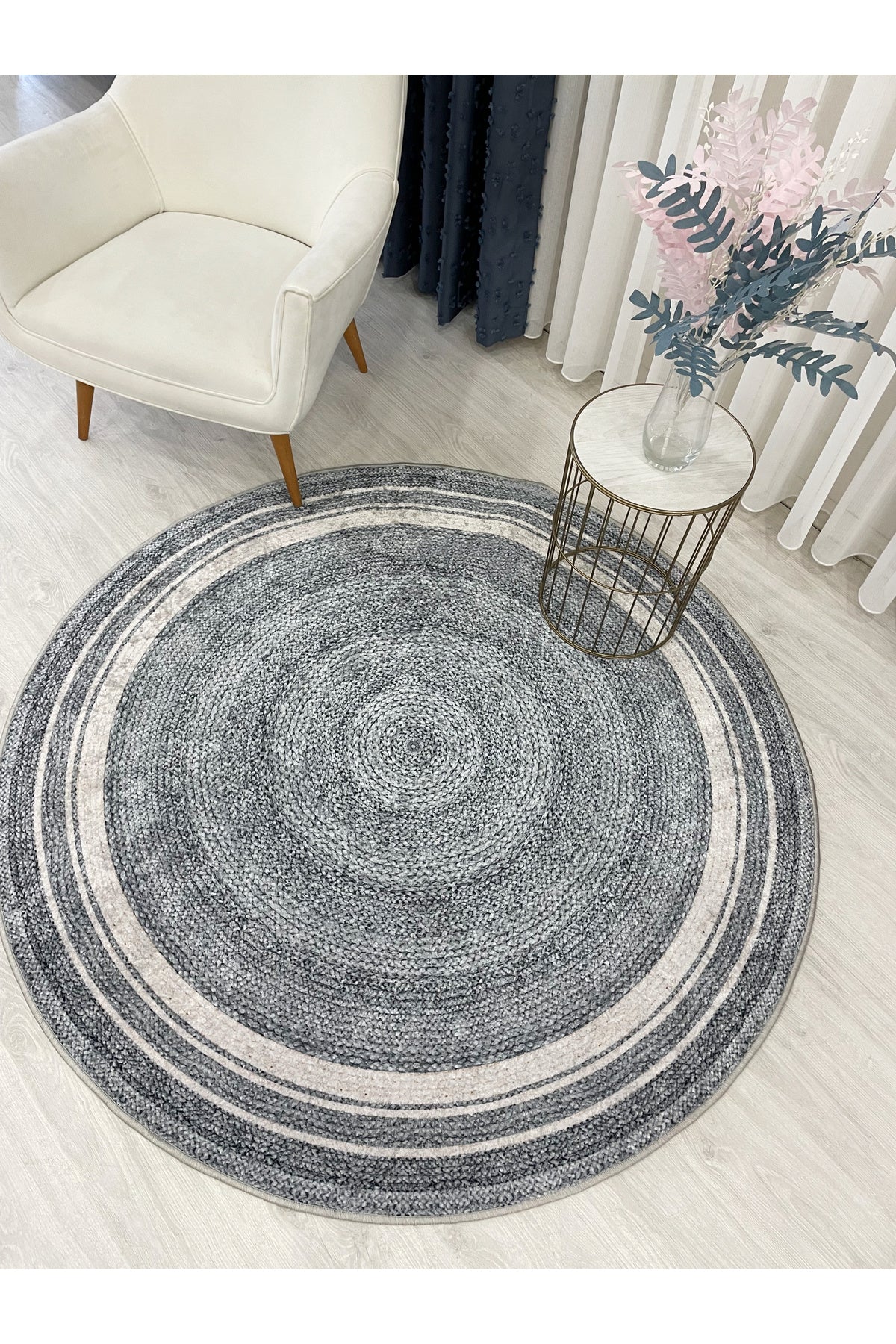 Jason Wicker Jute-Look Latex Non-Slip Fringeless Rug