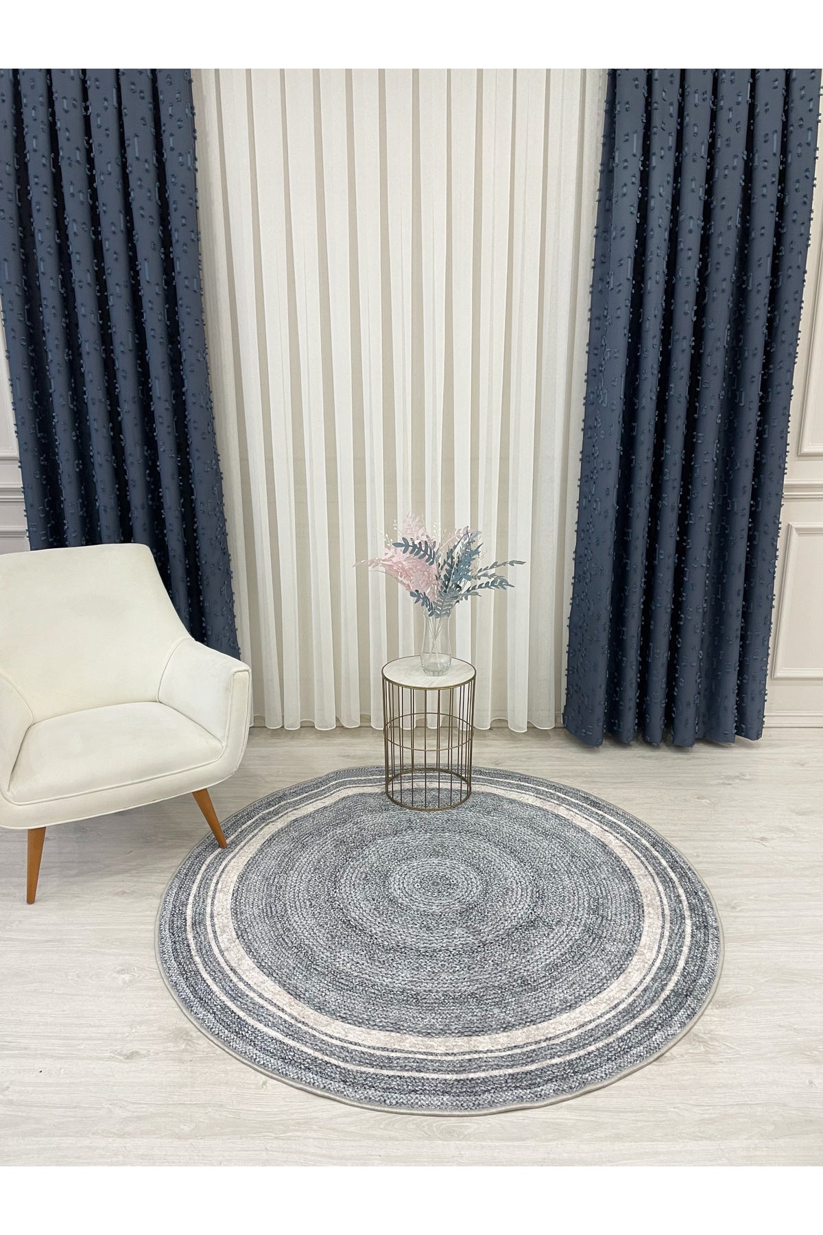 Jason Wicker Jute-Look Latex Non-Slip Fringeless Rug