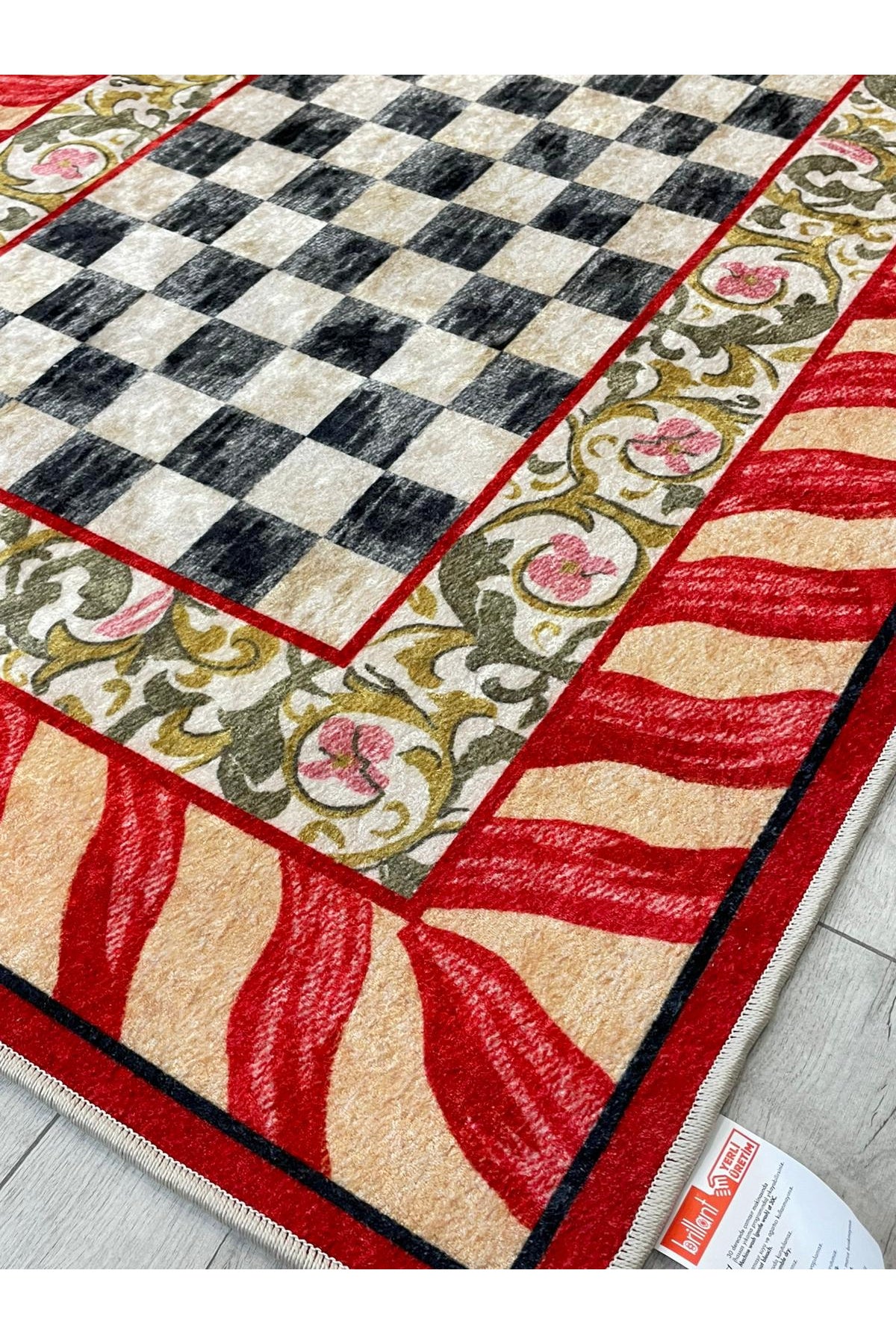 Pink - Mackenzie Style Checkered Kitchen Entryway Runner Rug