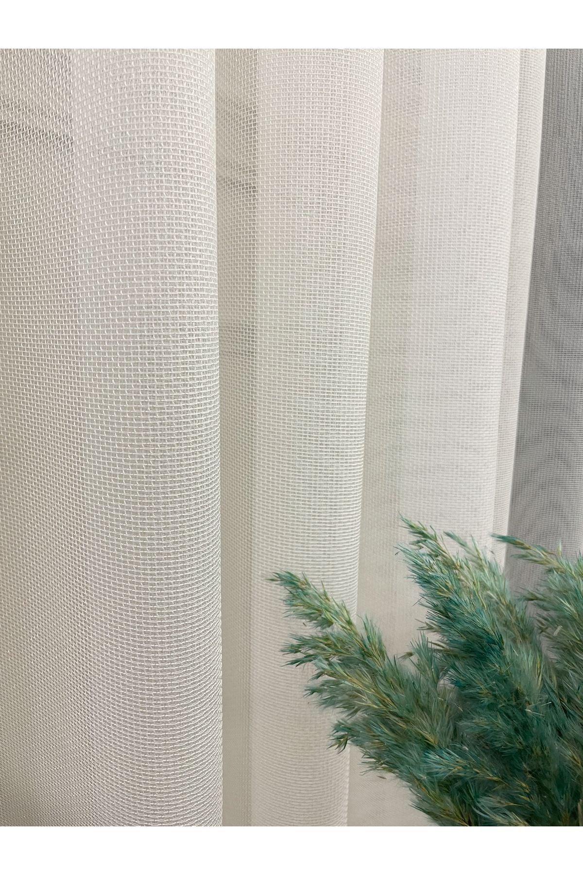 Honeycomb Textured Armor - Sheer Glitter 1/3 Dense Pleat - Ecru Sheer Curtain