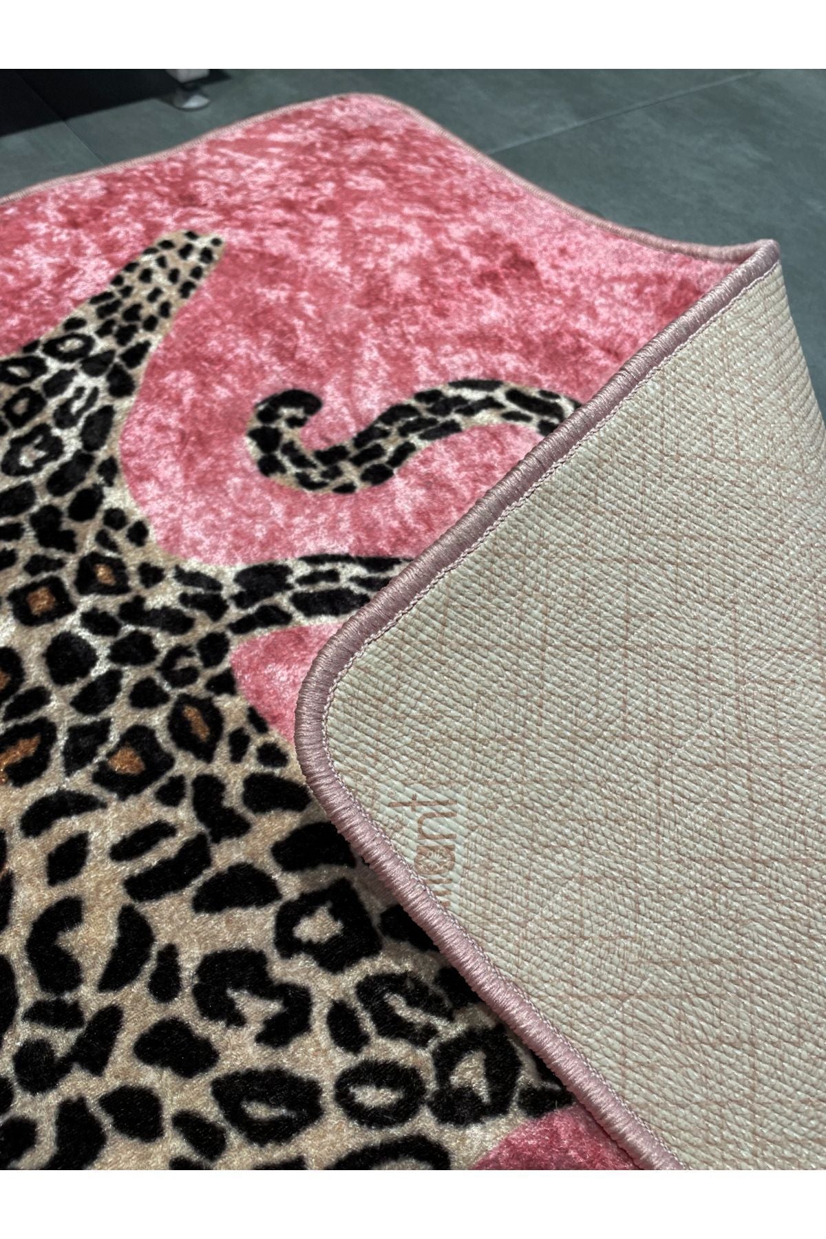 Leopard Pattern Washable 60x100 Single Bath Mat - Purple