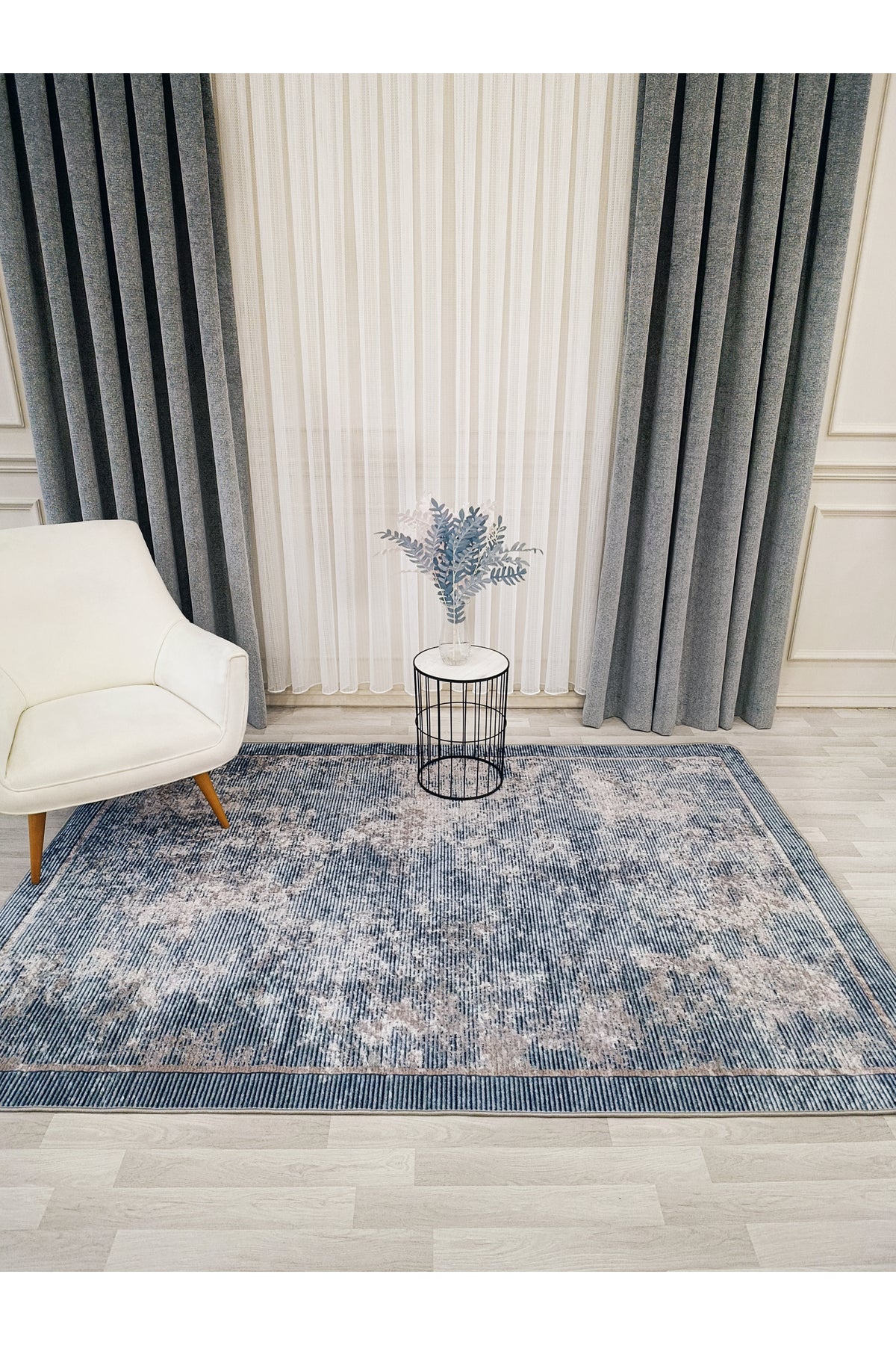 Mink Brown Geometric Pattern Non-Slip Base Runner Rug