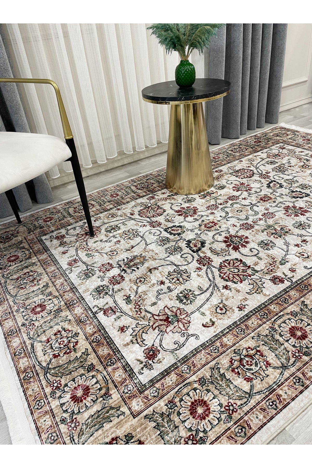 Kilim Motif FRINGED Classic Non-Slip Base Rug