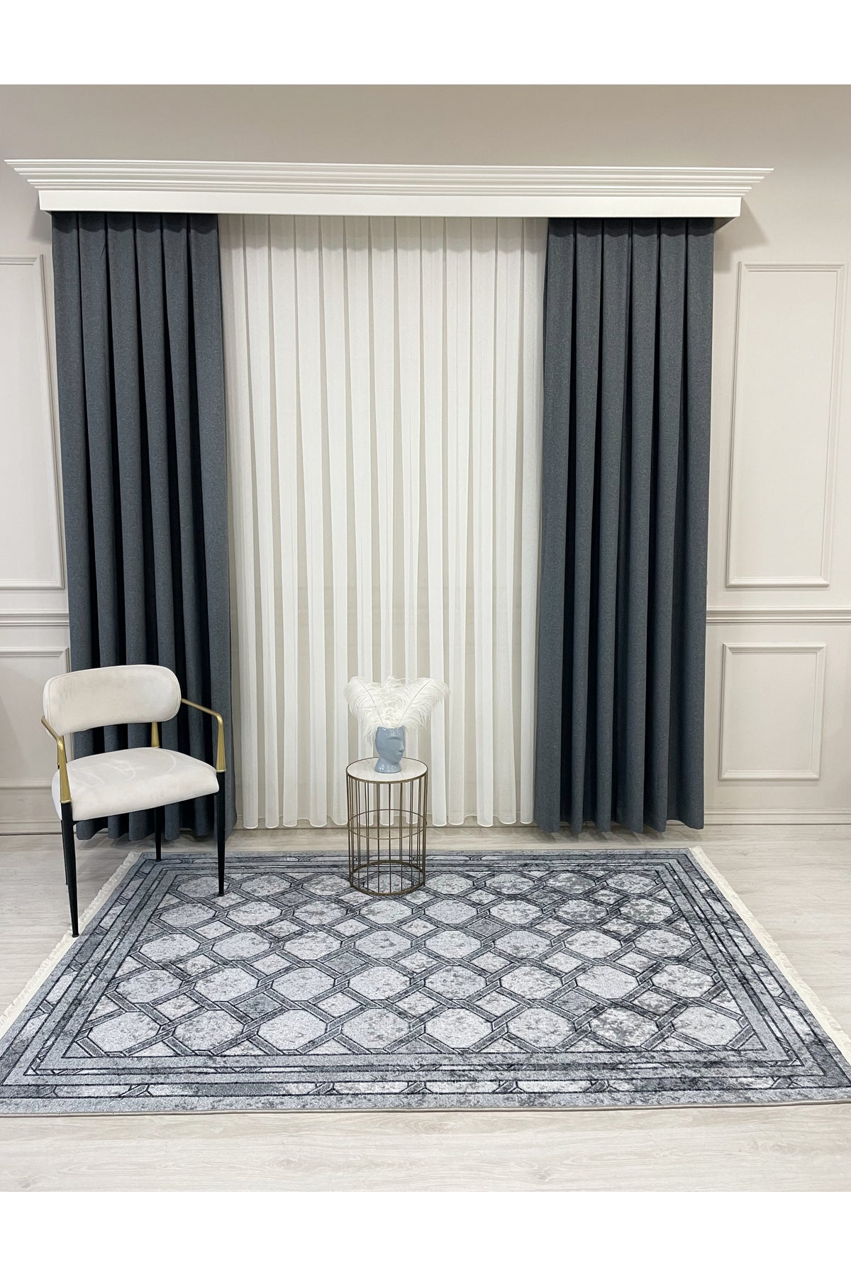 Brown Mink Embossed Look Latex Leather Base Rug