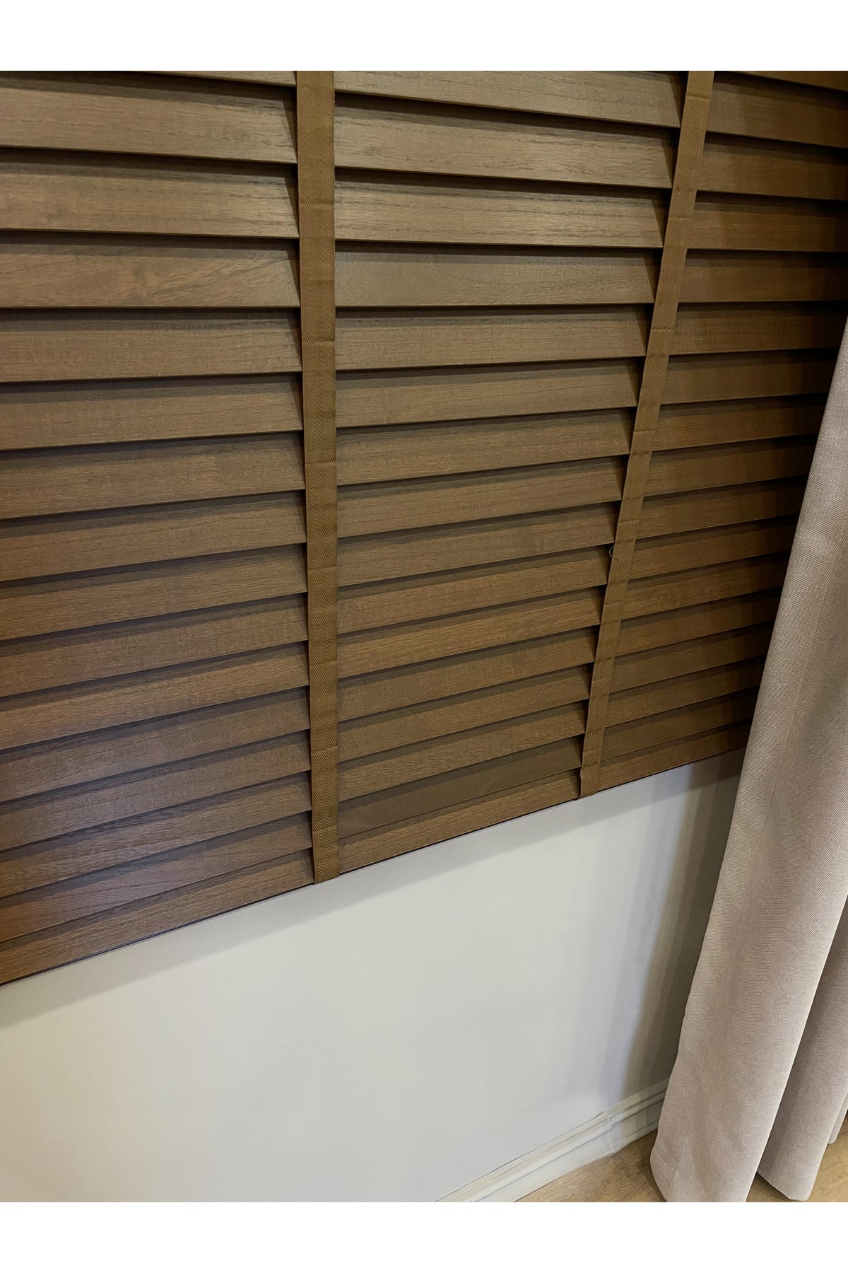 Brown 100% Original Wood Venetian Blind 50mm for Office, Modern and All Spaces