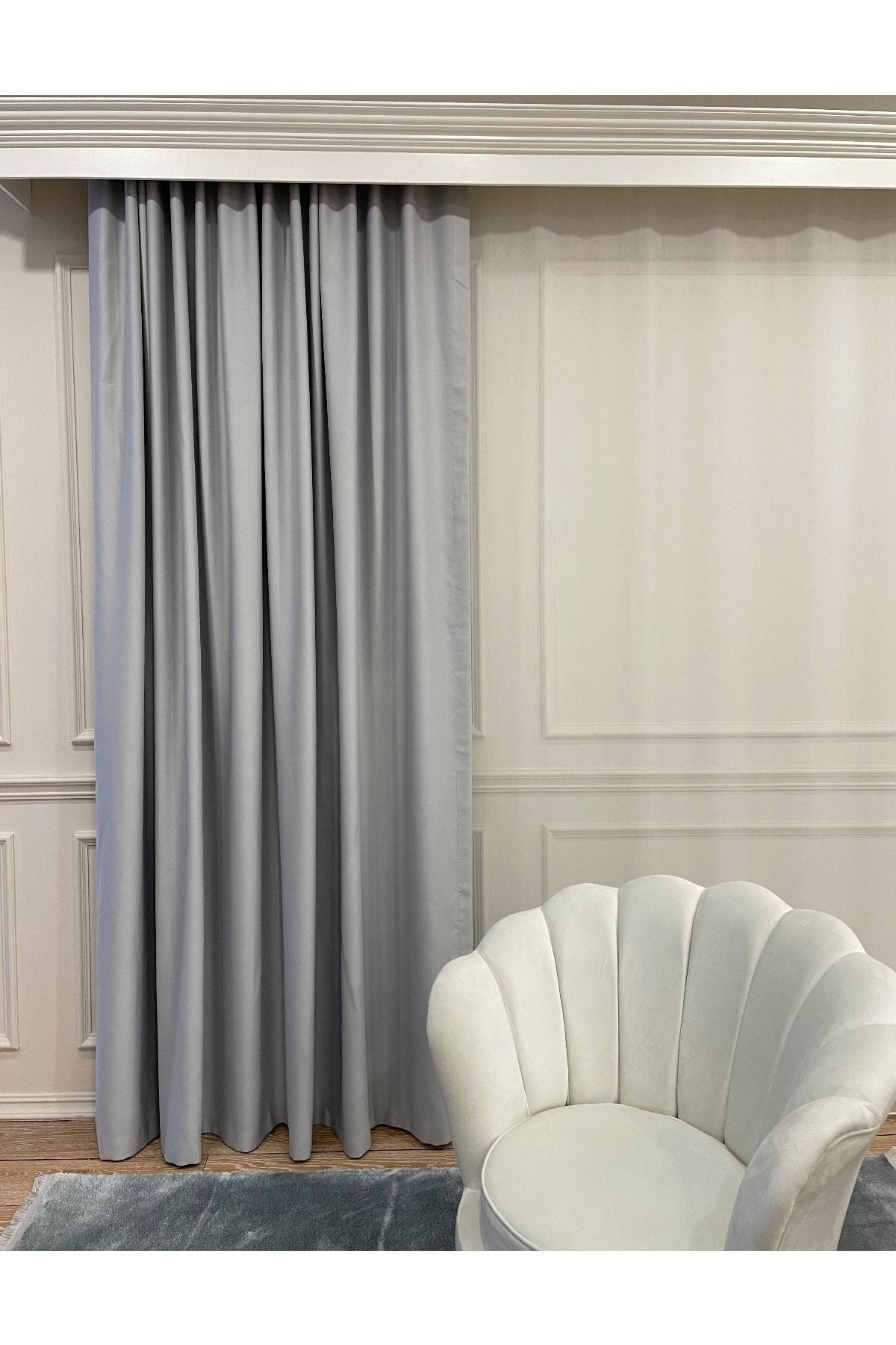 Blackout Room Darkening Curtain No-Pleat (Flat Stitch) Extra Stiffened - Black