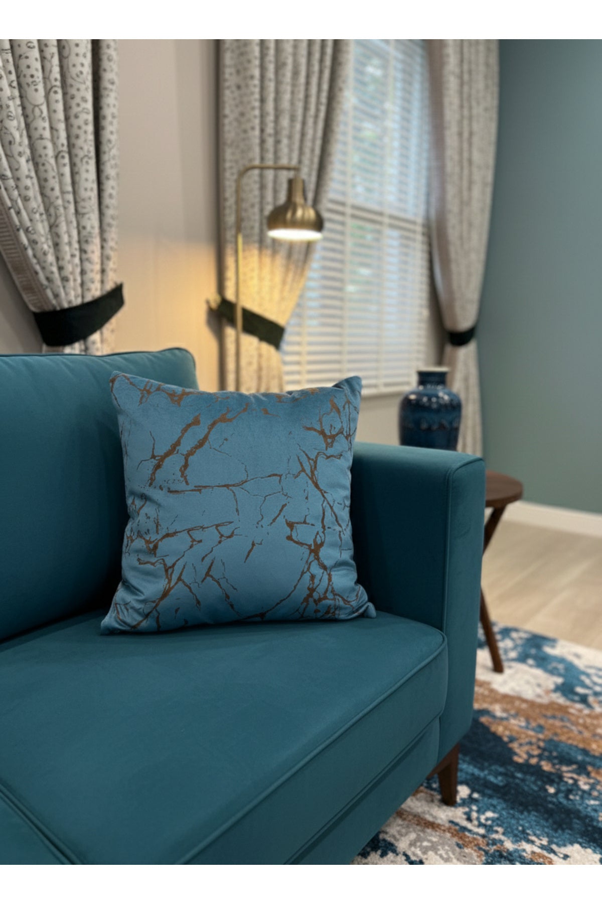 Set of 2 Velvet Throw Pillow Covers Ecru-Silver Foil (45X45)