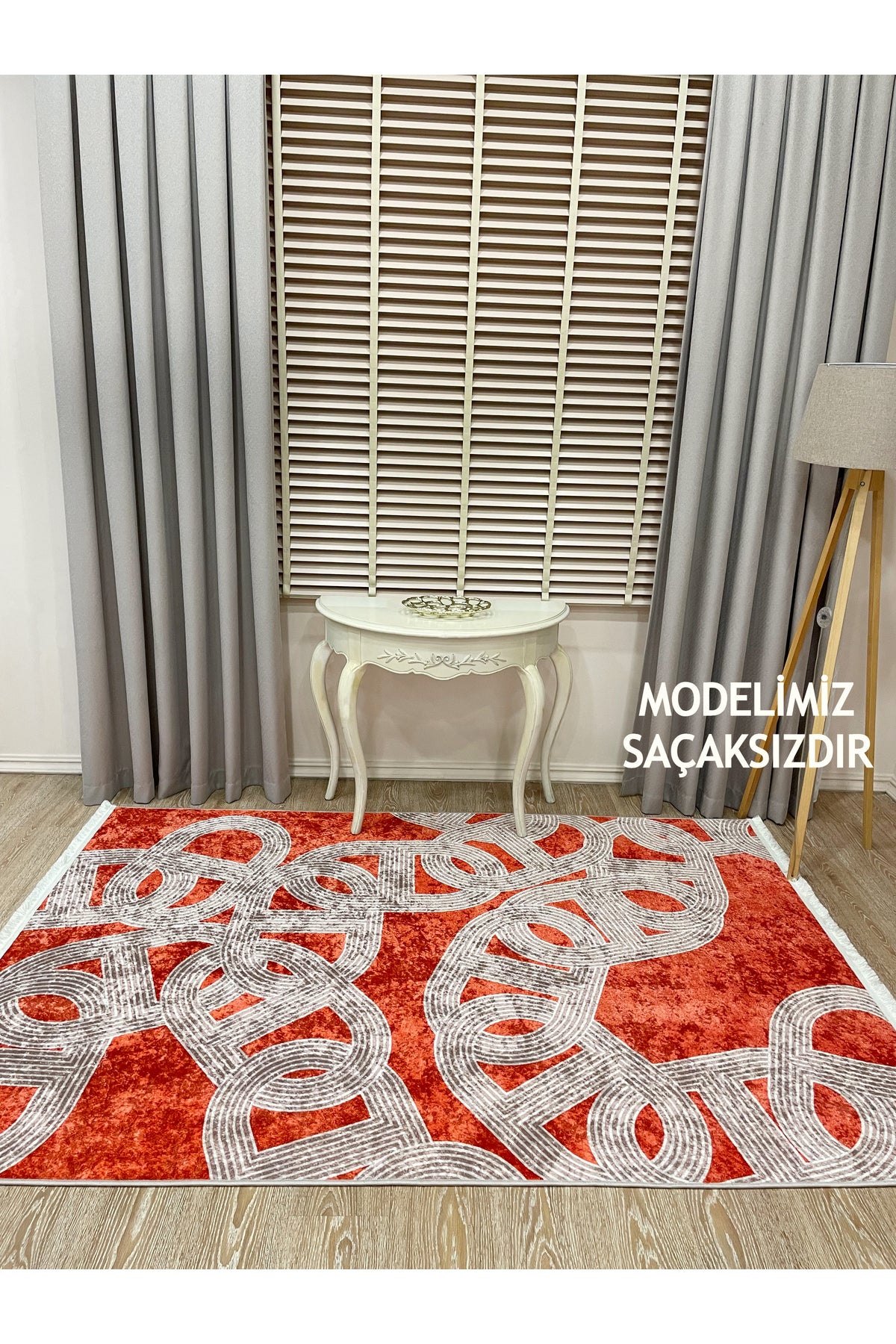 Hook Pattern Modern Design Latex-Backed Rug