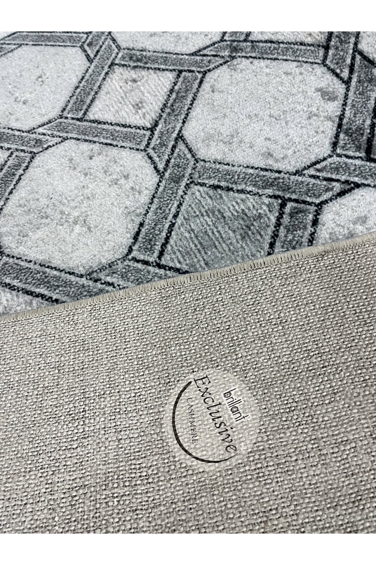 Brown Mink Embossed Look Latex Leather Base Rug