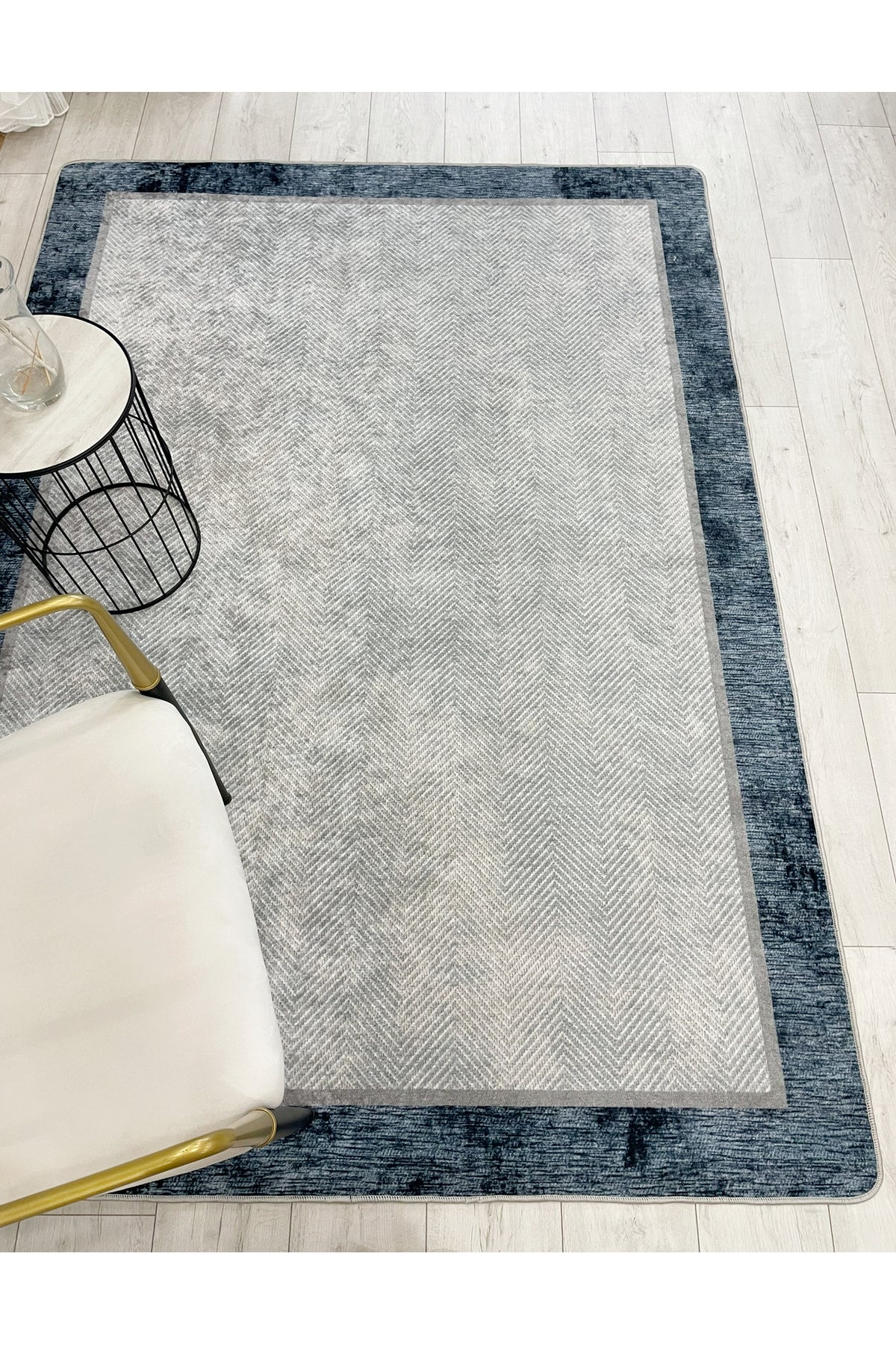 GRAY Jute Sisal-Look Bordered Non-Slip Base Runner Kitchen Rug