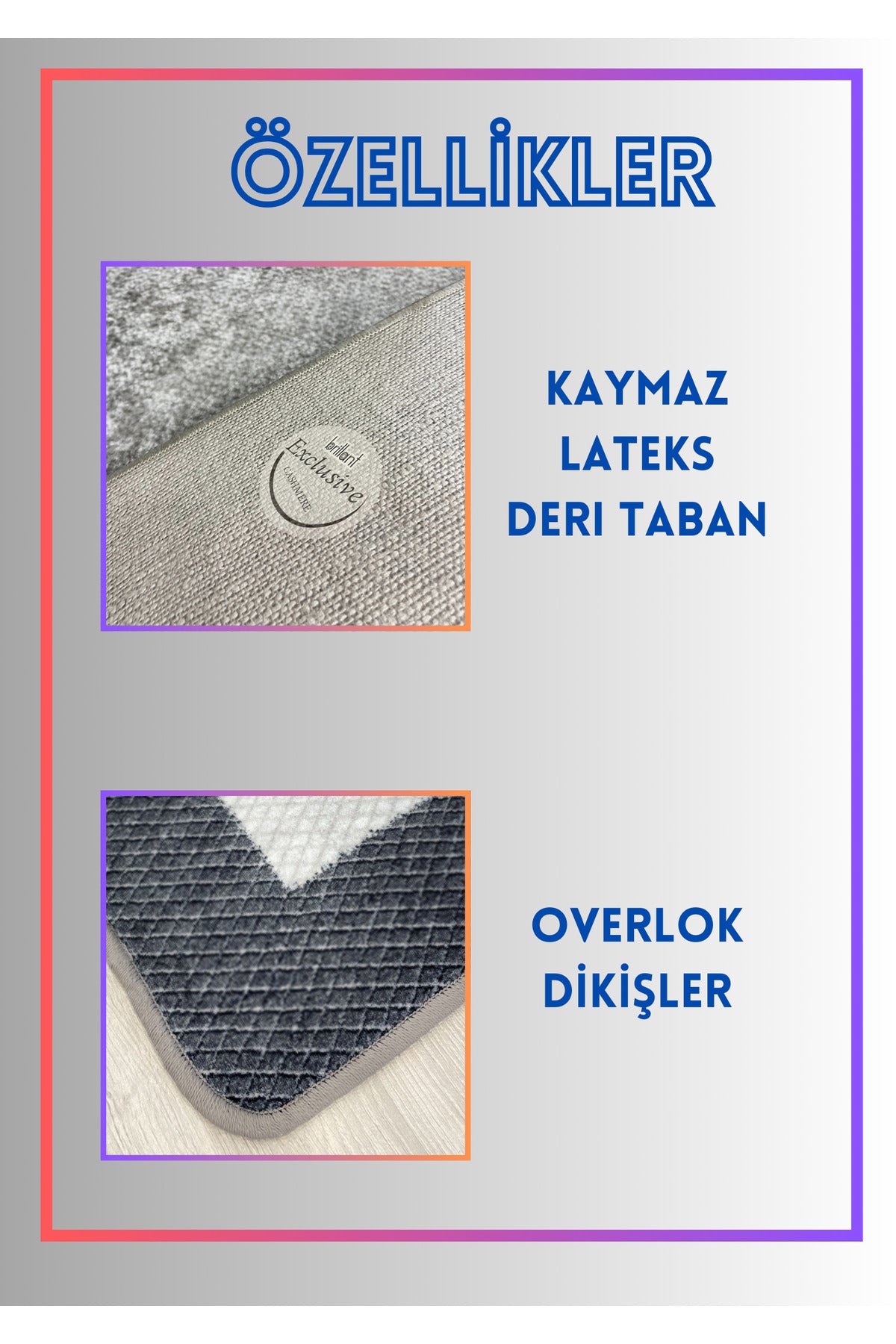 Gray Washable Kitchen Runner Latex Leather Base Rug