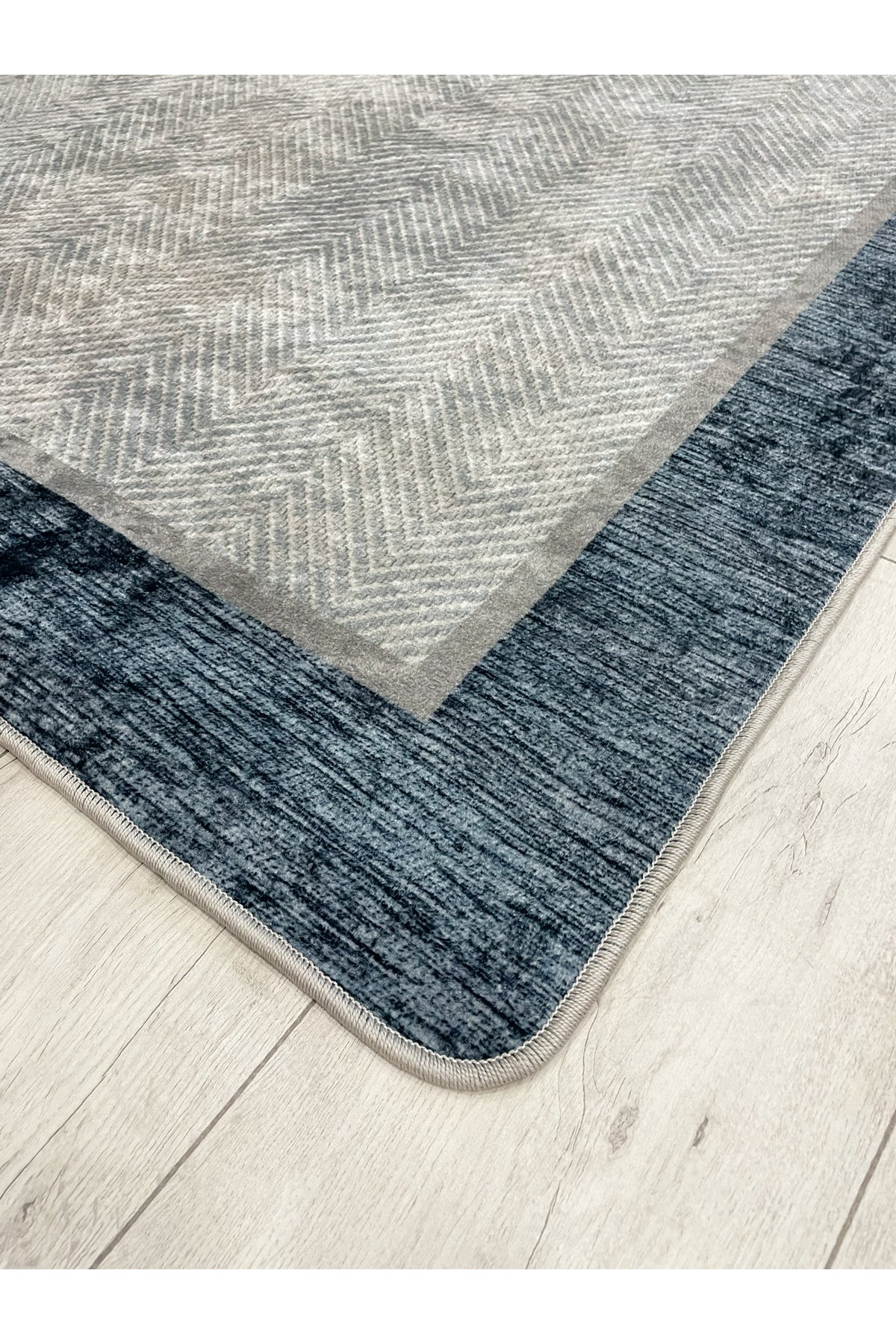 GRAY Jute Sisal-Look Bordered Non-Slip Base Runner Kitchen Rug