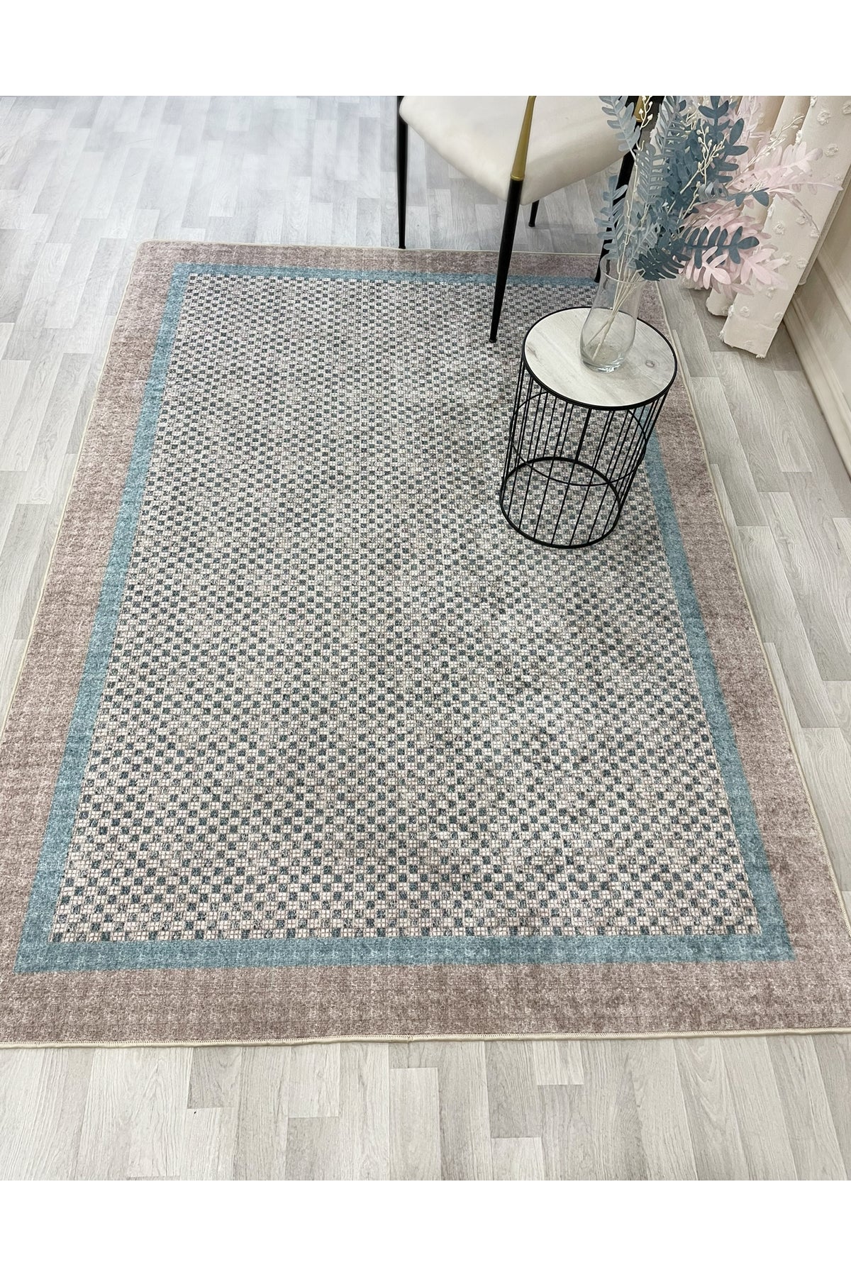 GRAY Jute Sisal-Look Bordered Non-Slip Base Runner Kitchen Rug