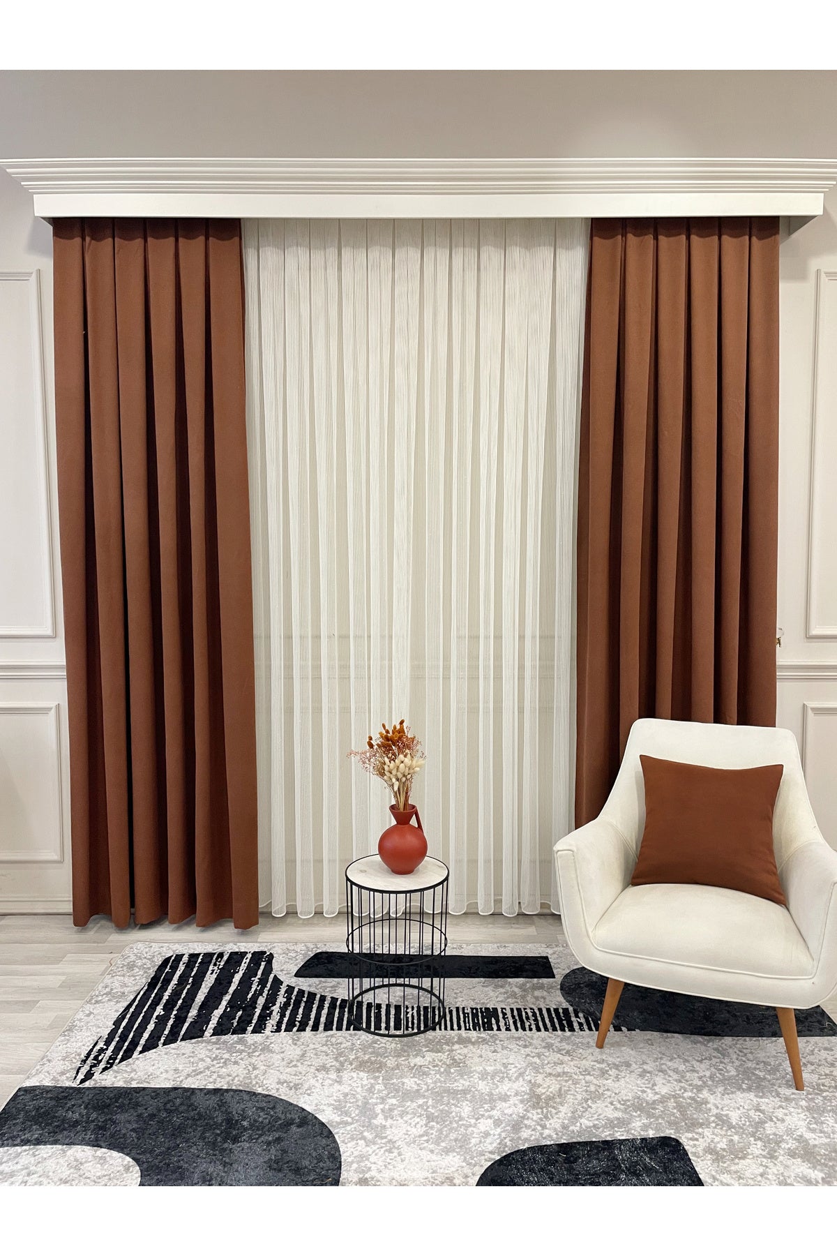 CAMEL Color 1/3 DENSE PLEAT Honeycomb Weave Soft Panama Blackout Curtain