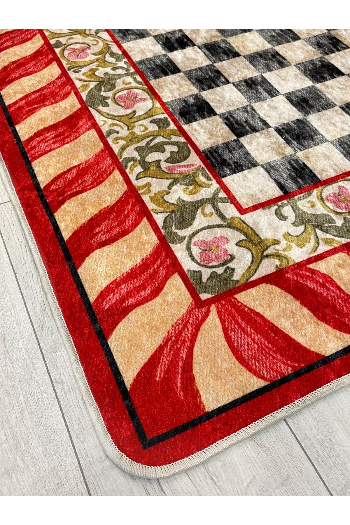 Pink - Mackenzie Style Checkered Kitchen Entryway Runner Rug