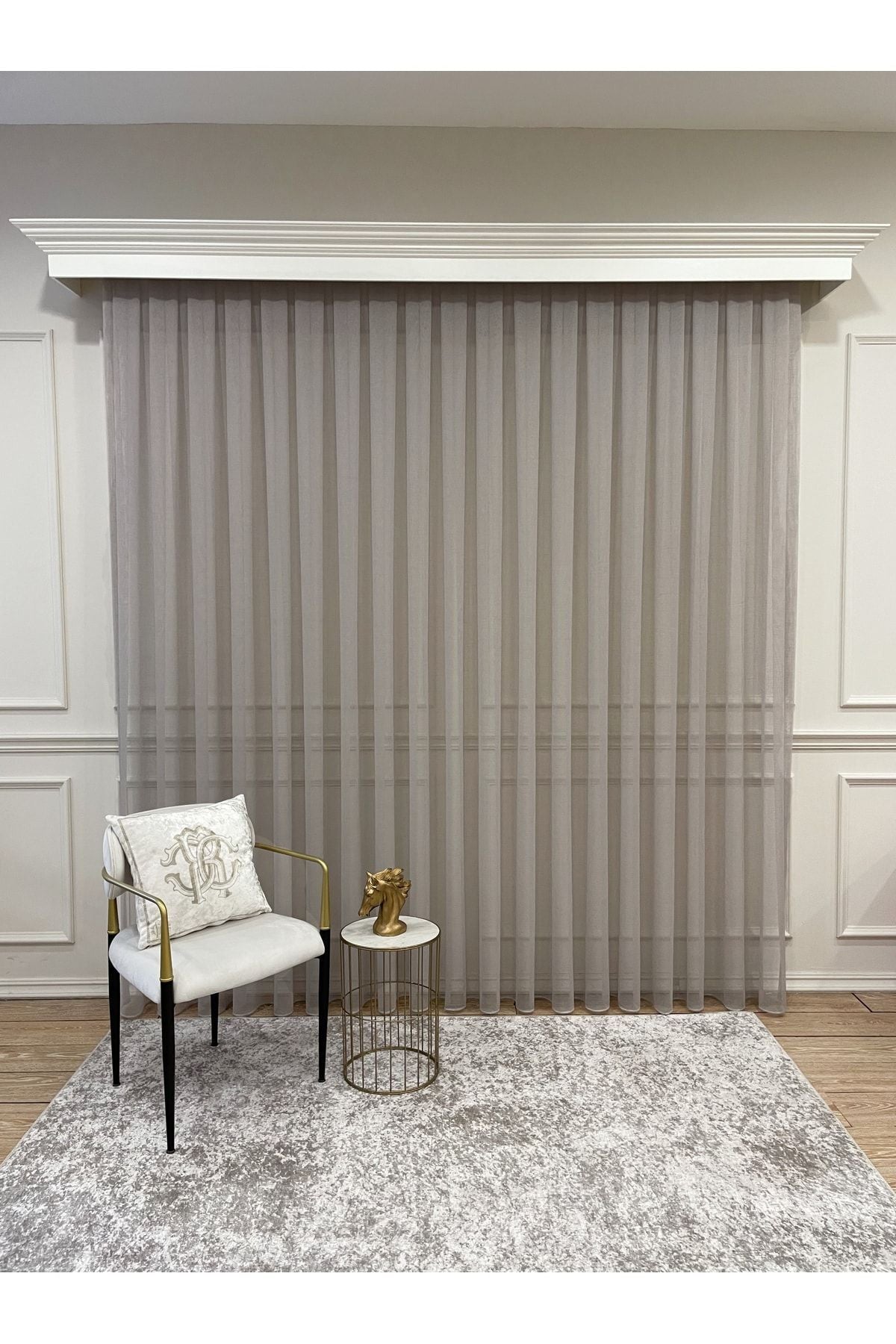 Linen-Look 1/2.5 Regular Pleated - Ecru Cream Sheer Curtain