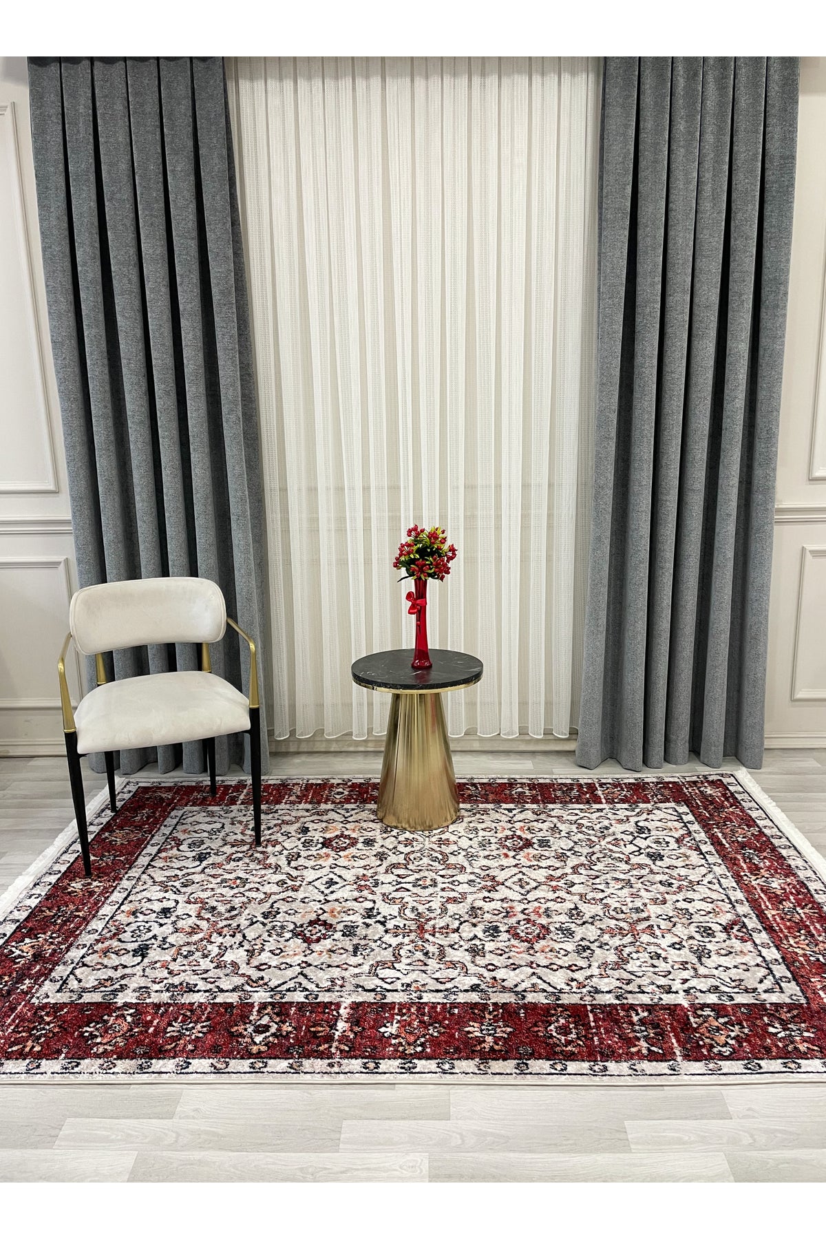 Kilim Motif FRINGED Classic Non-Slip Base Rug