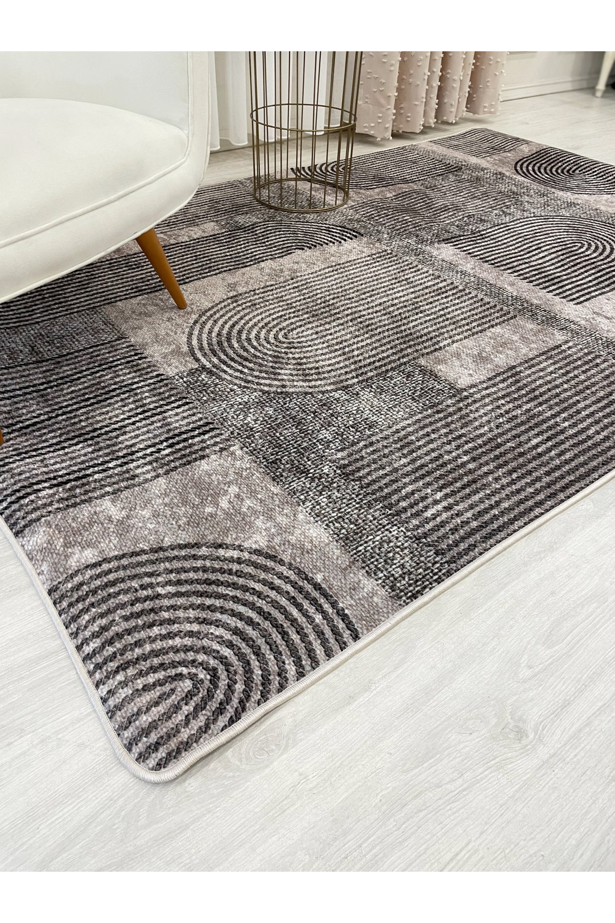 Gray Jute-Look Modern Rug