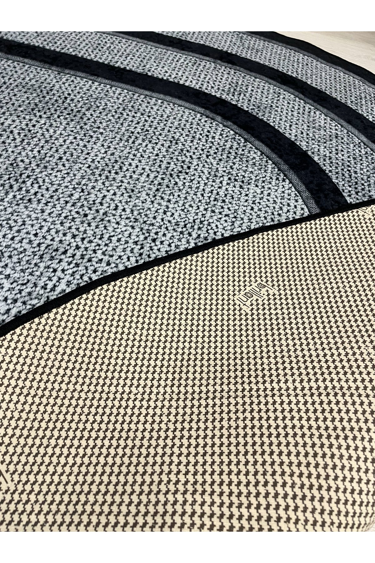 Jute Sisal Bordered Look Decorative Rug - Brown - Black