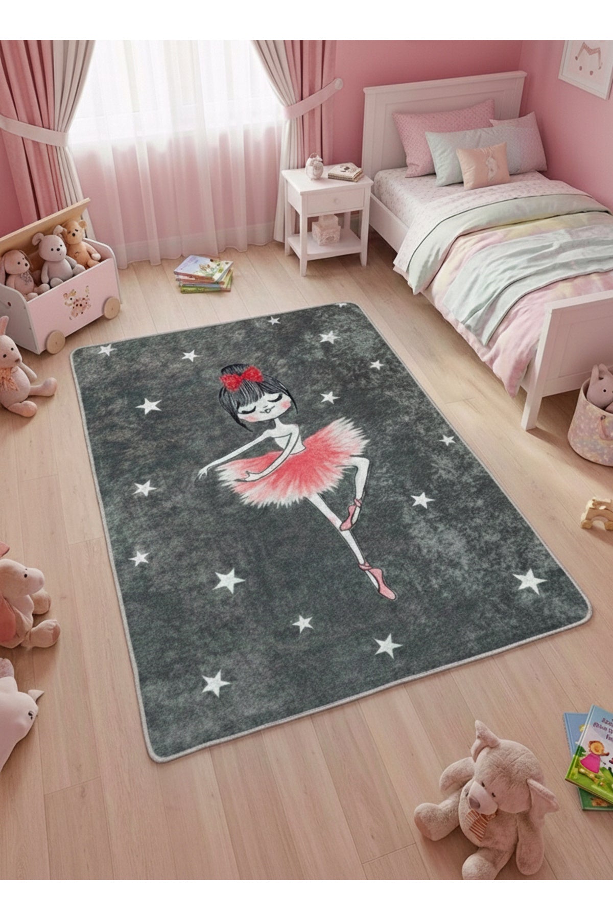 Ballerina Girl Latex Base Kids Rug