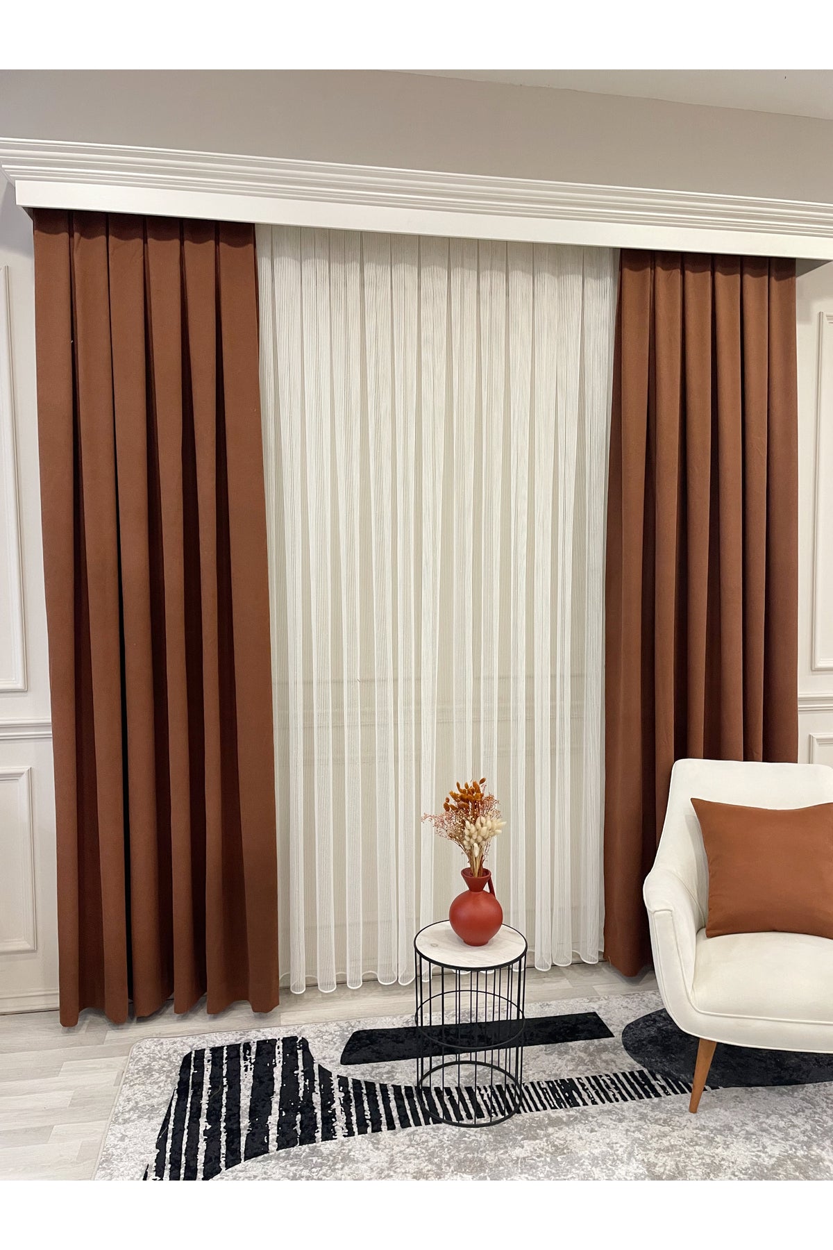 CAMEL Color 1/3 DENSE PLEAT Honeycomb Weave Soft Panama Blackout Curtain