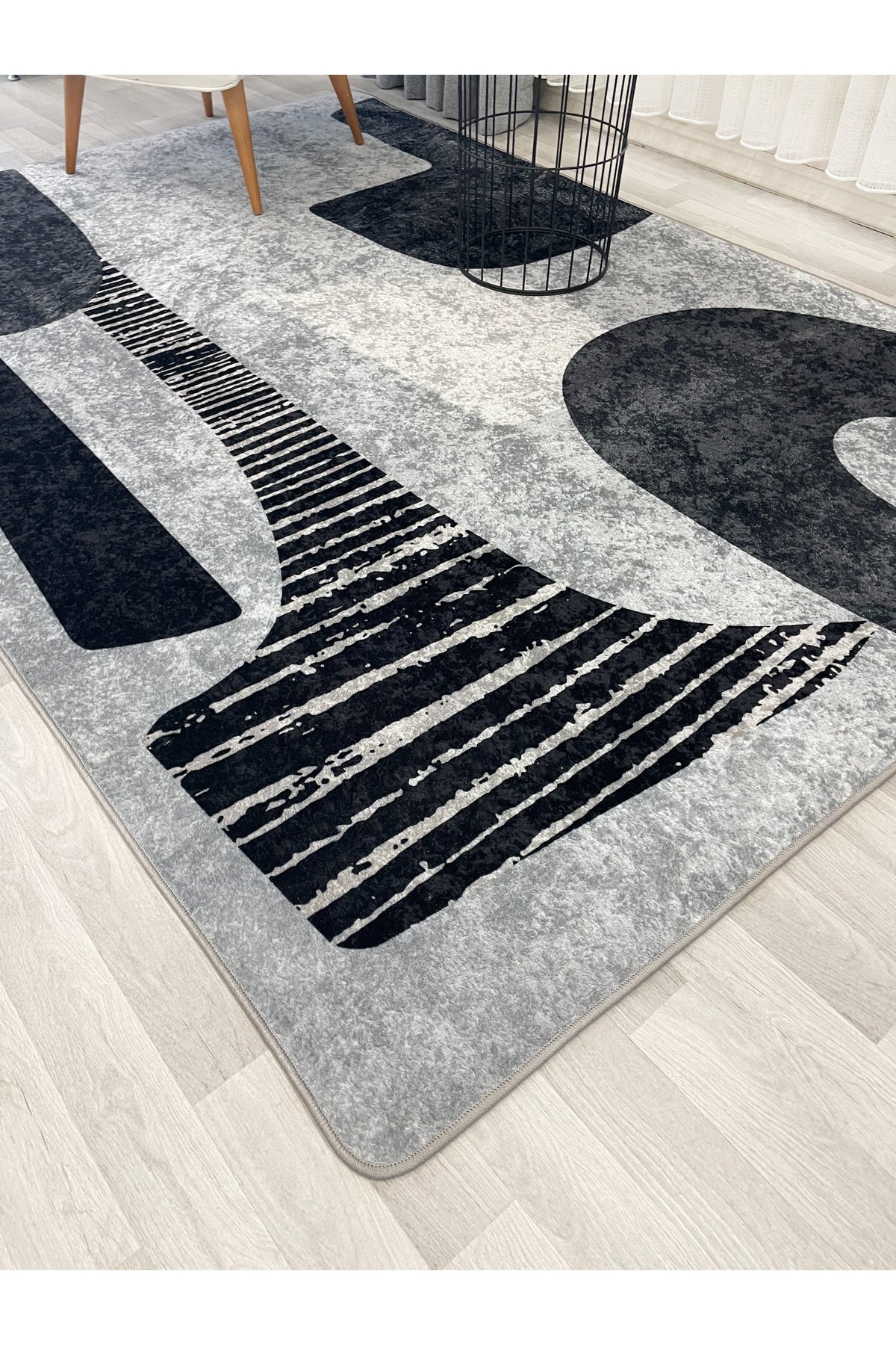 Gray Abstract-Look Modern Rug