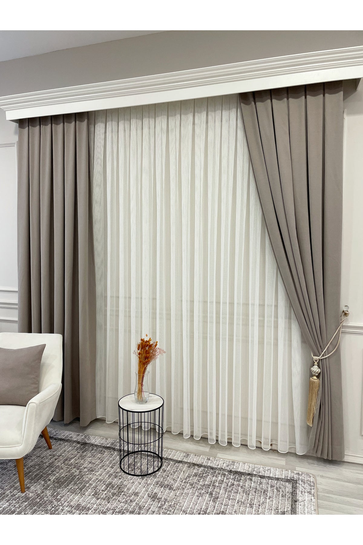 CAMEL Color 1/3 DENSE PLEAT Honeycomb Weave Soft Panama Blackout Curtain