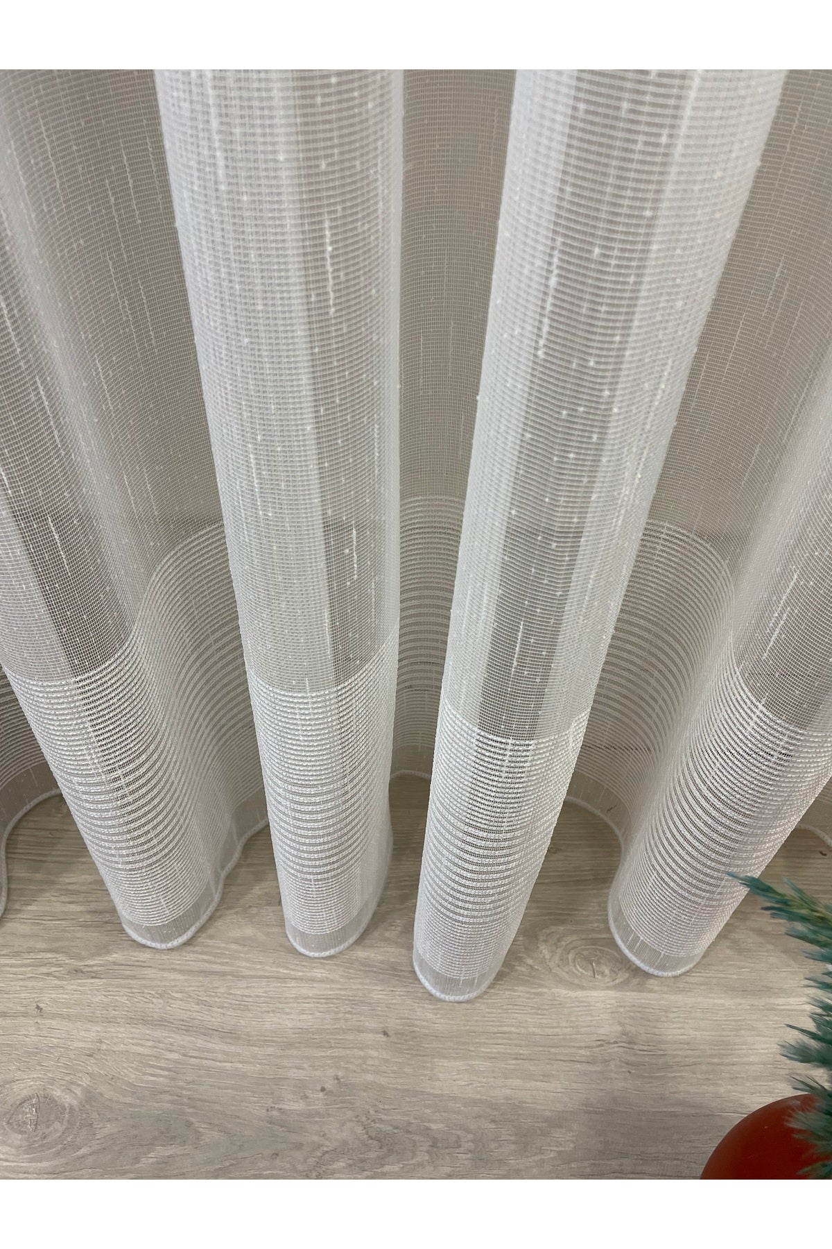 Modern Shantung 3-Row Banded 1/2.5 Pleat - Ecru Sheer Curtain