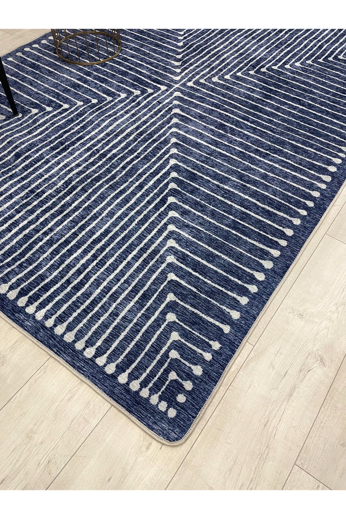 Terracotta Color Chenille-Look Design Runner Kitchen Rug