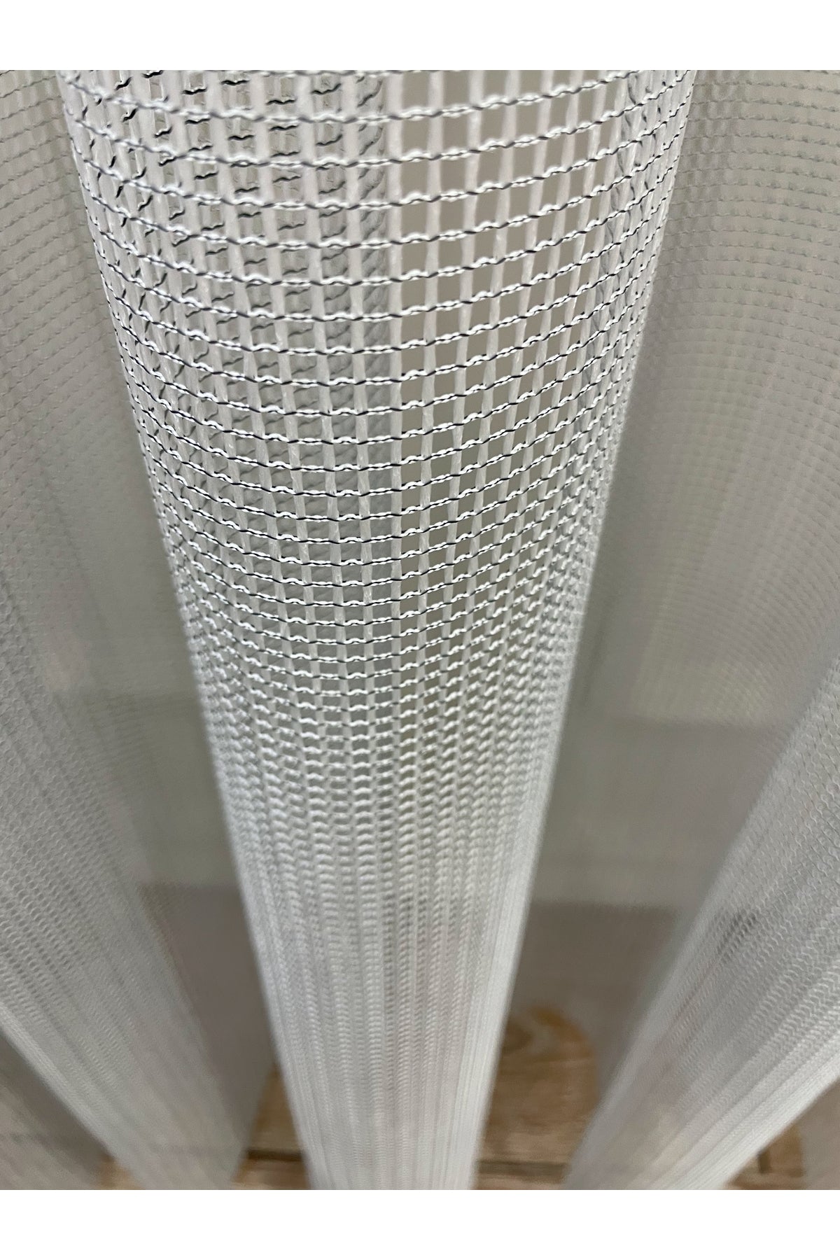 Modern Textured Knit 1/2.5 Pleat - Light Gray Sheer Curtain