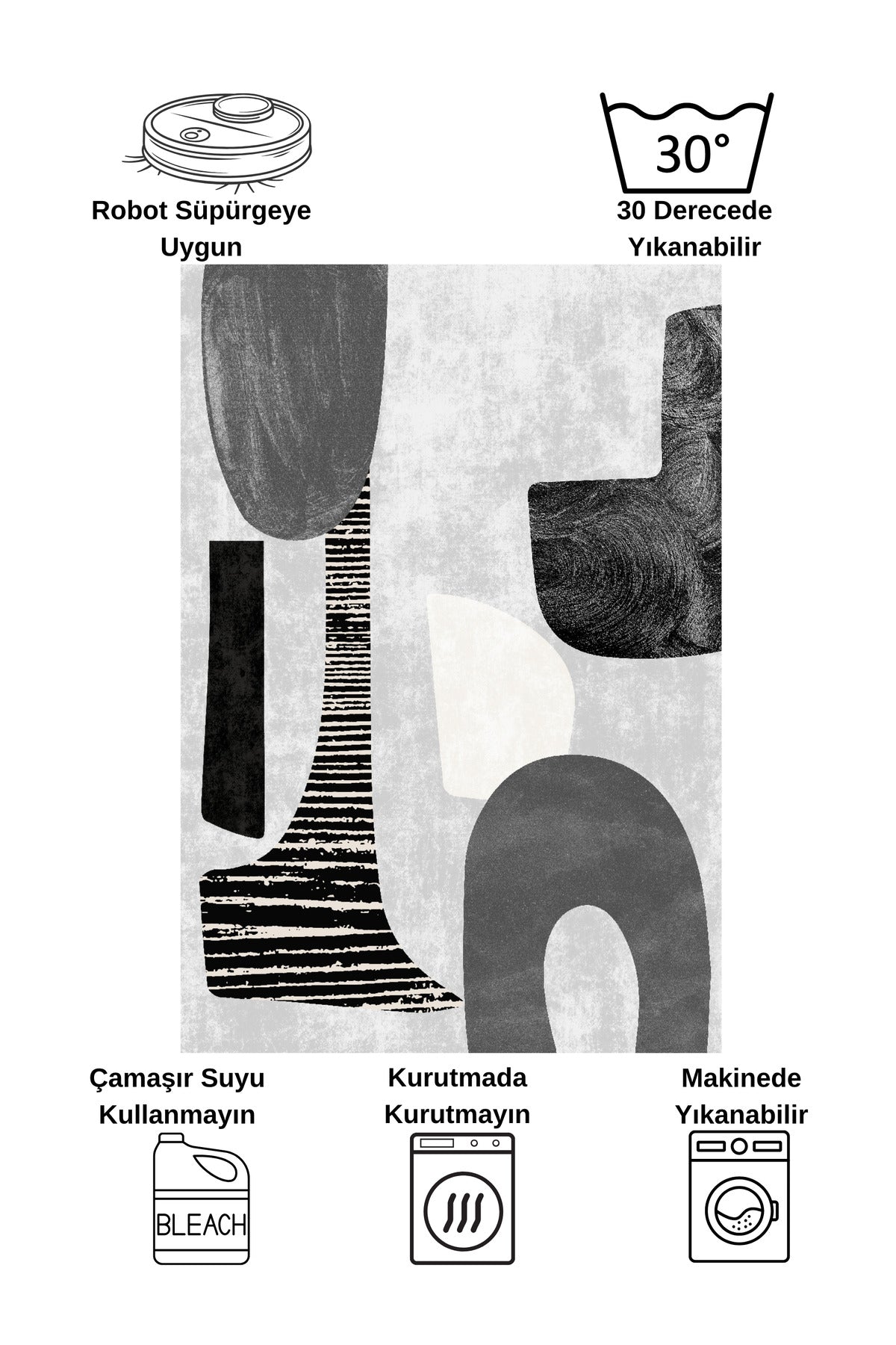 Gray Abstract-Look Modern Rug