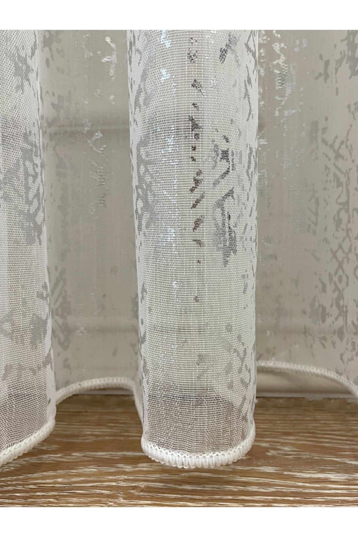 Modern Gold Foil 1/2.5 Pleat - Gold Foiled Sheer Curtain