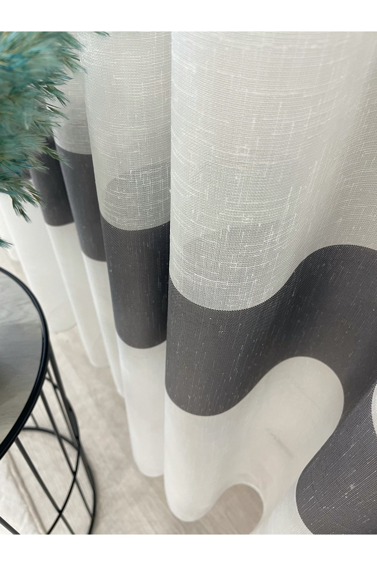 Hem-Banded Linen-Look 1/3 Dense Pleated - Ecru Sheer Curtain