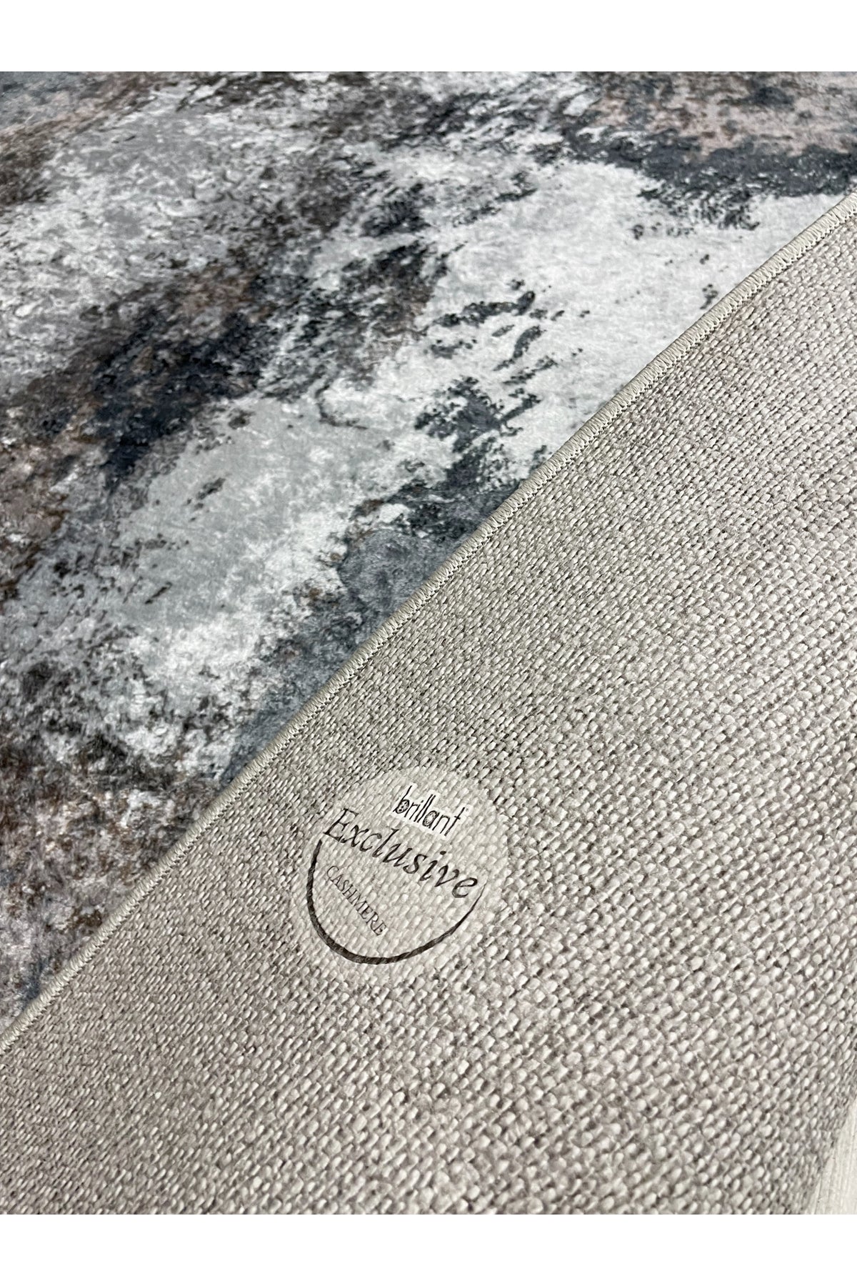 GRAY-NAVY Abstract Pattern Non-Slip Base Runner Rug